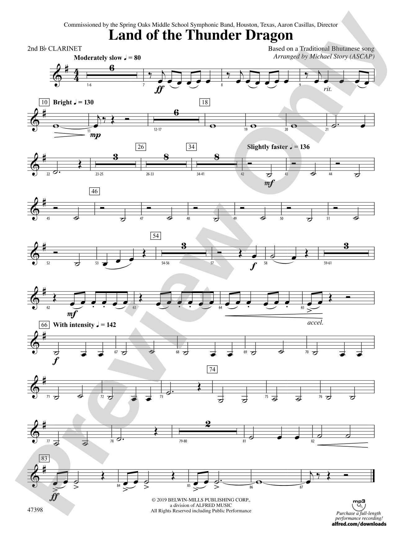 Land of the Thunder Dragon: 2nd B-flat Clarinet