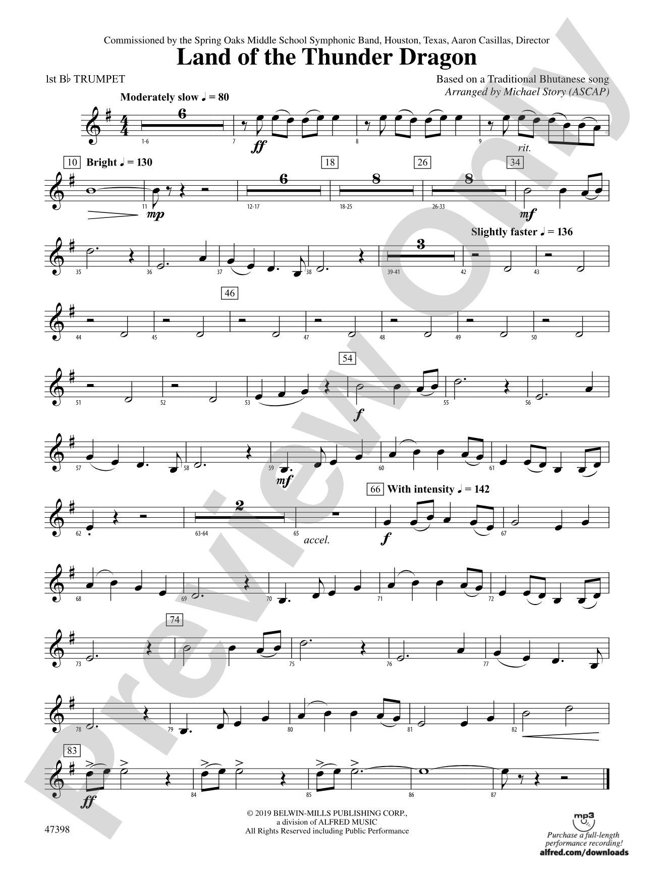 Land of the Thunder Dragon: 1st B-flat Trumpet