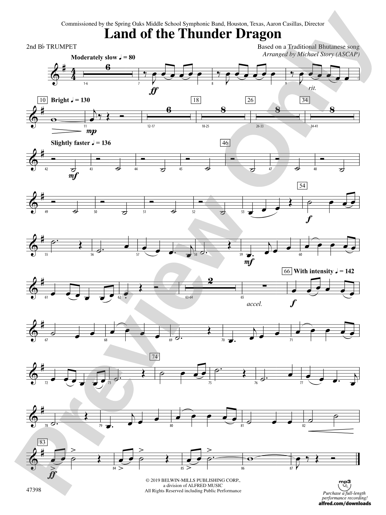 Land of the Thunder Dragon: 2nd B-flat Trumpet