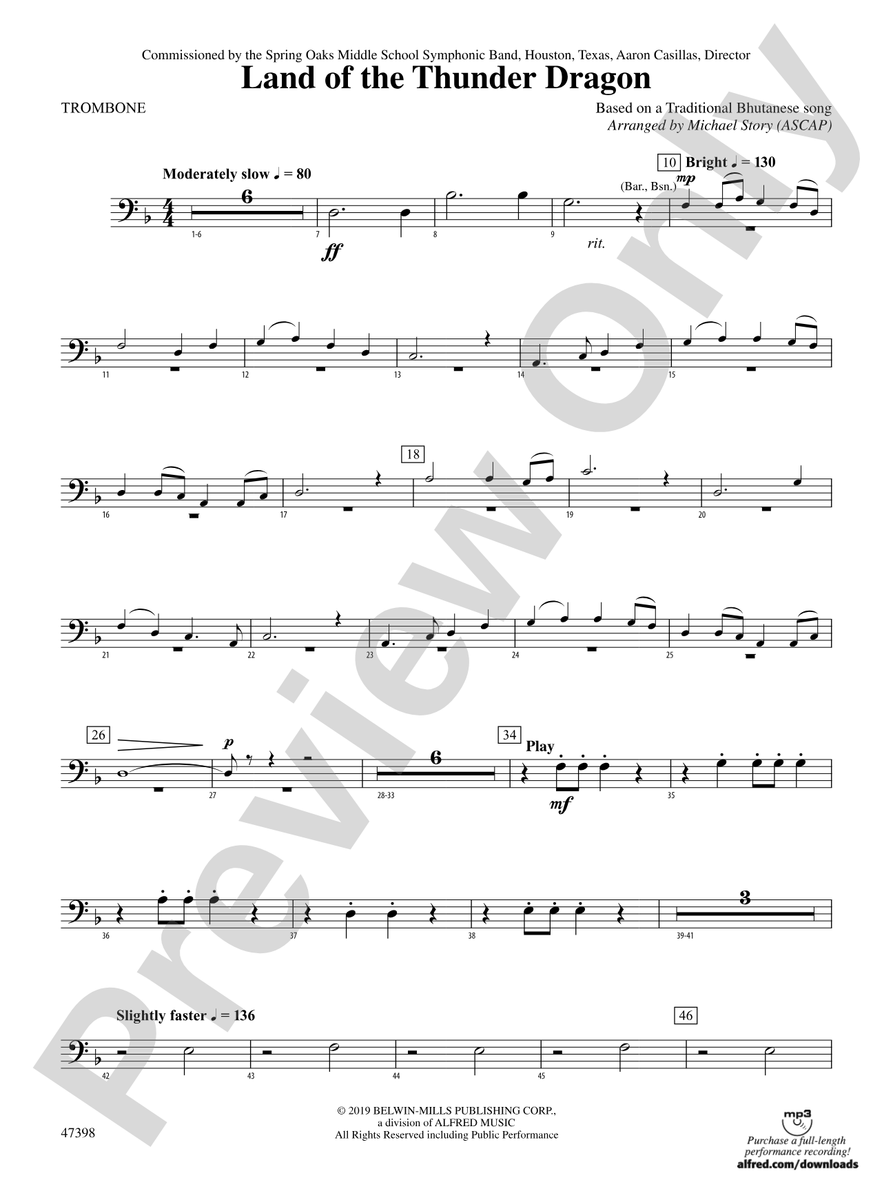 Land of the Thunder Dragon: 1st Trombone