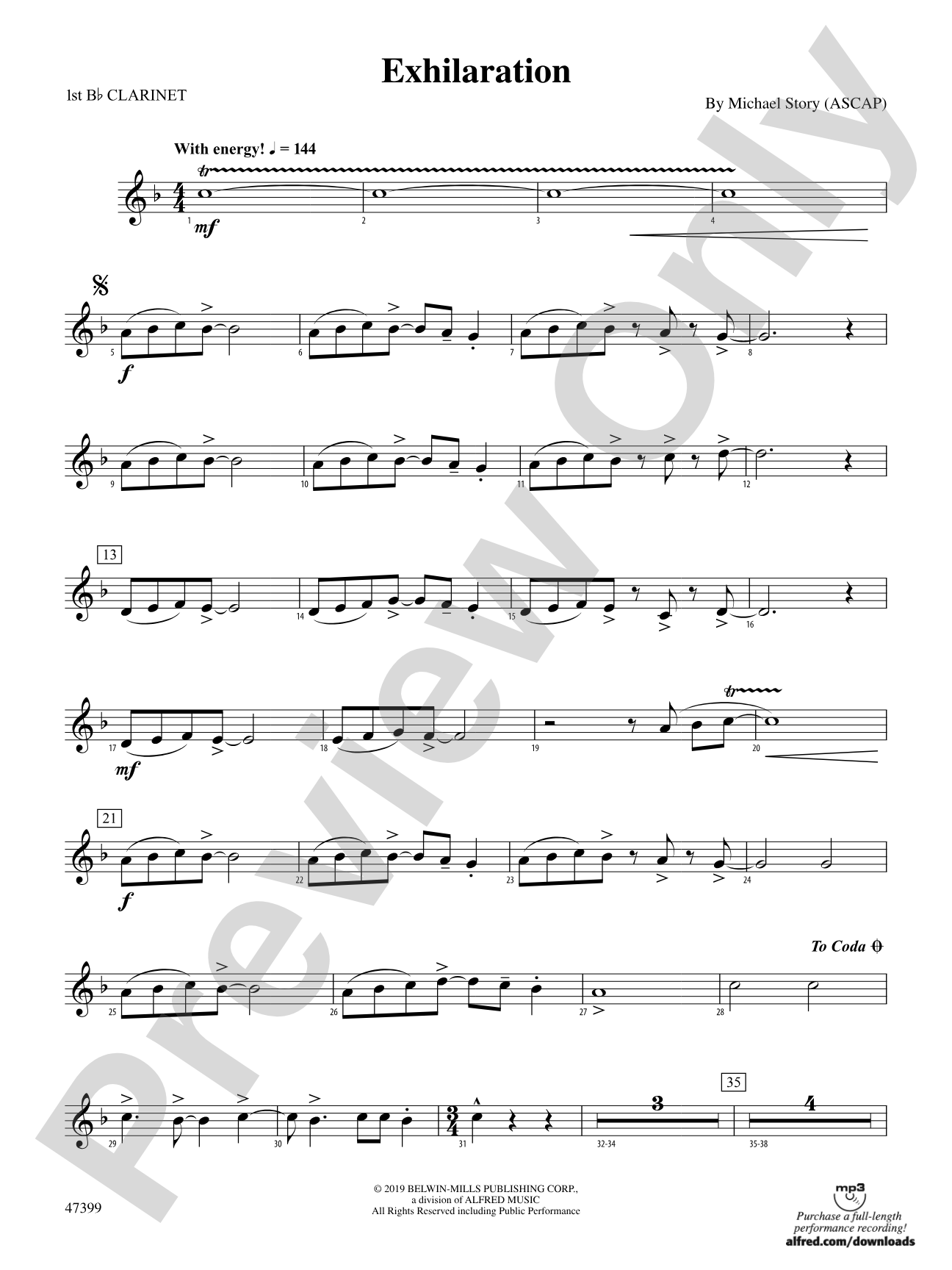 Exhilaration: 1st B-flat Clarinet