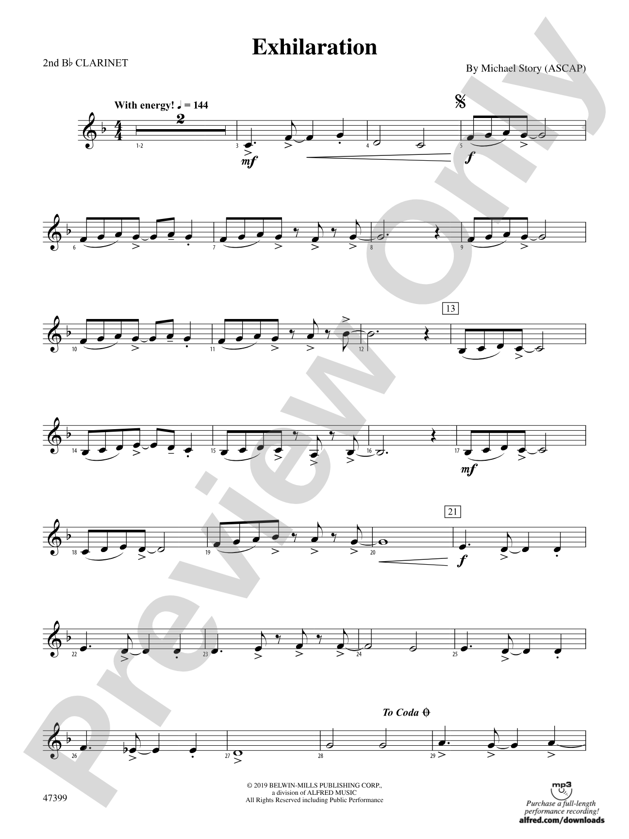 Exhilaration: 2nd B-flat Clarinet