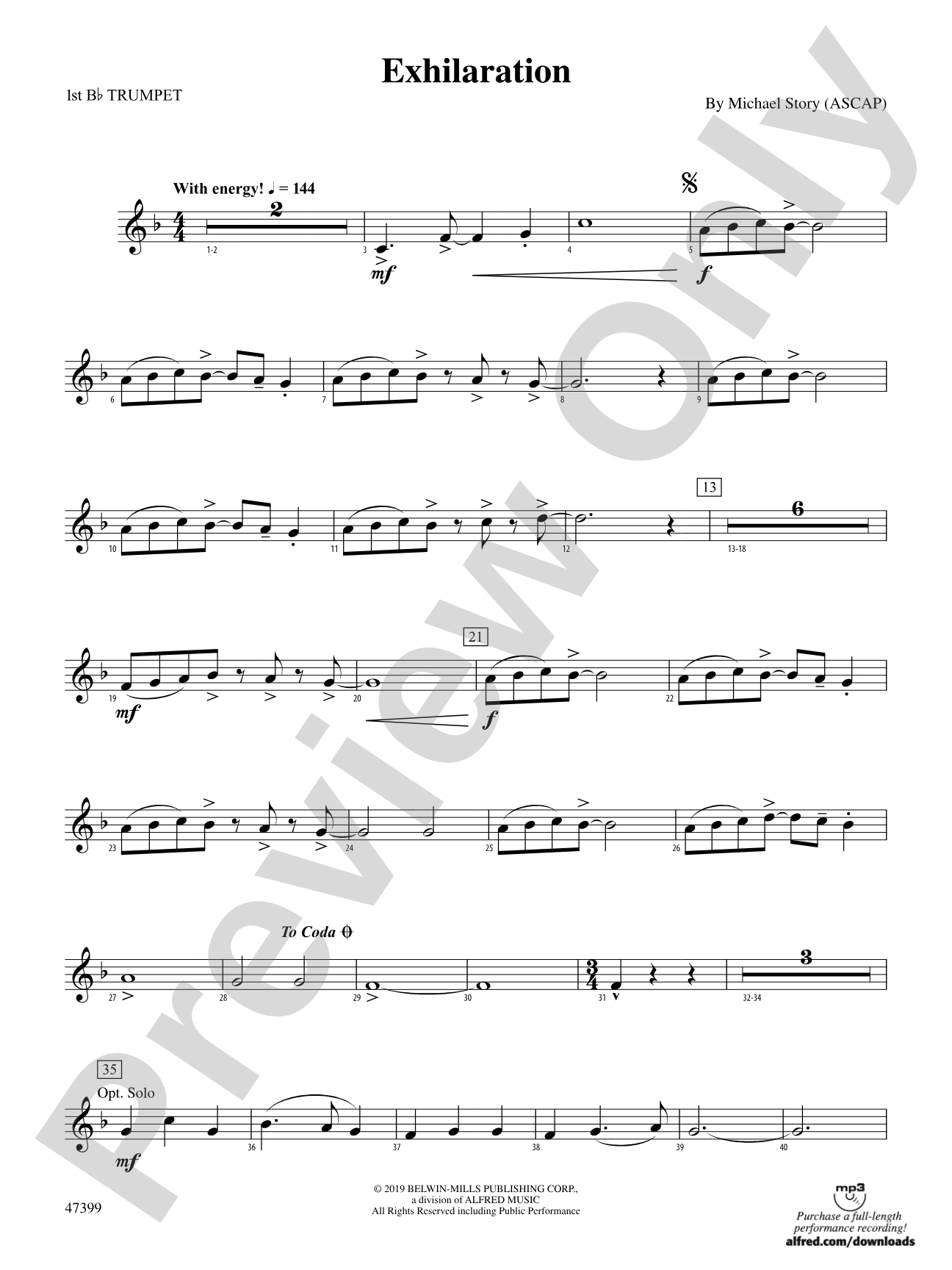 Exhilaration: 1st B-flat Trumpet