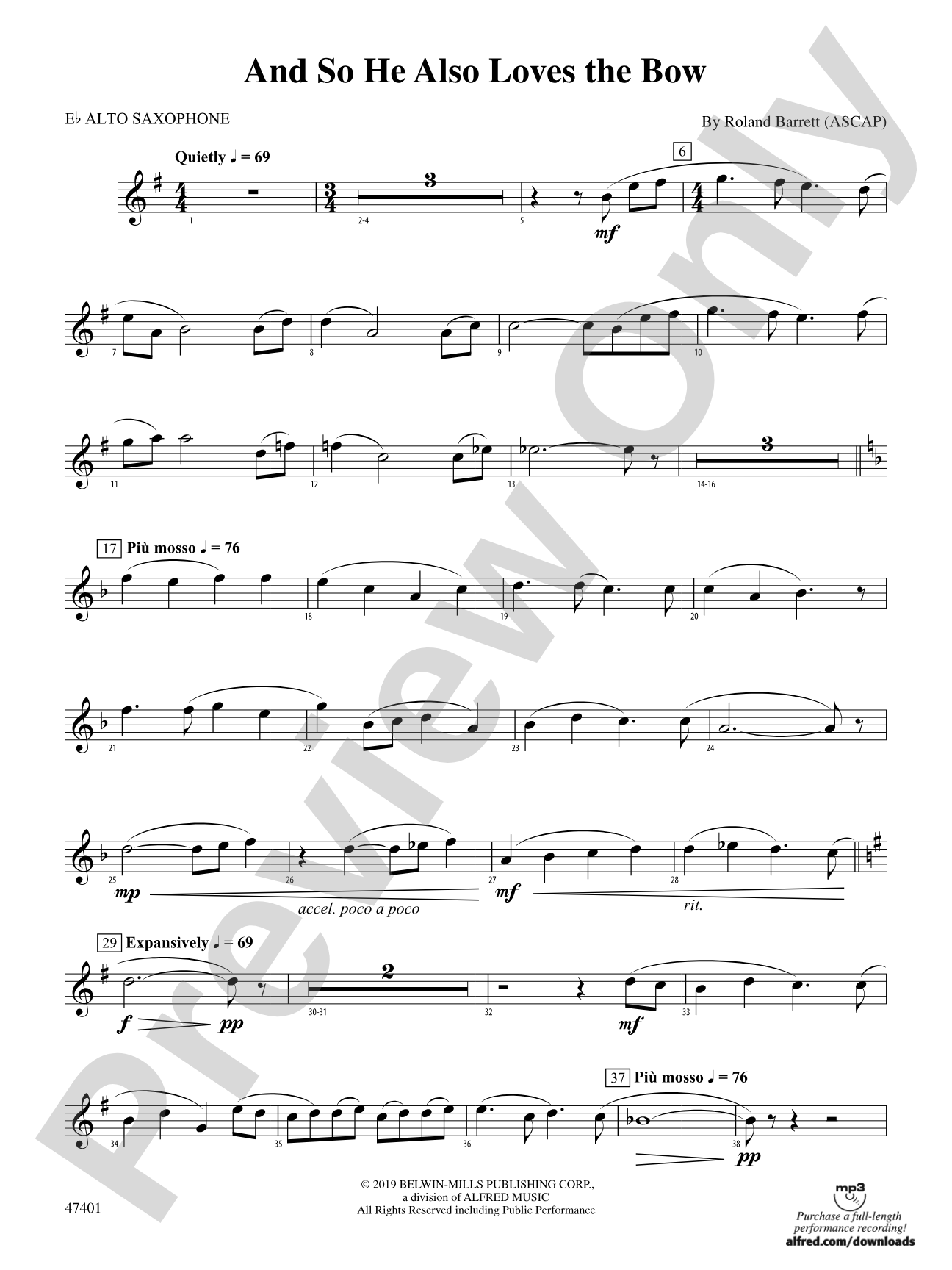 And So He Also Loves the Bow: E-flat Alto Saxophone