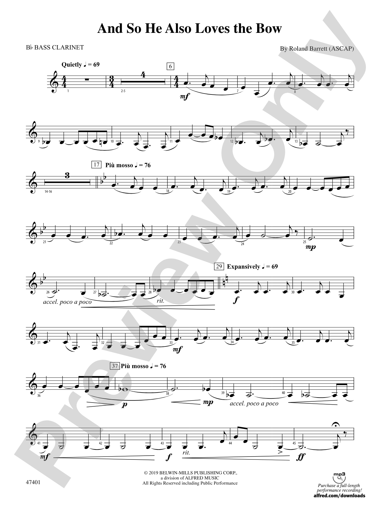 And So He Also Loves the Bow: B-flat Bass Clarinet