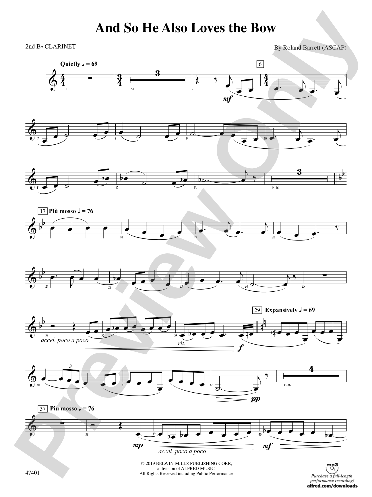 And So He Also Loves the Bow: 2nd B-flat Clarinet