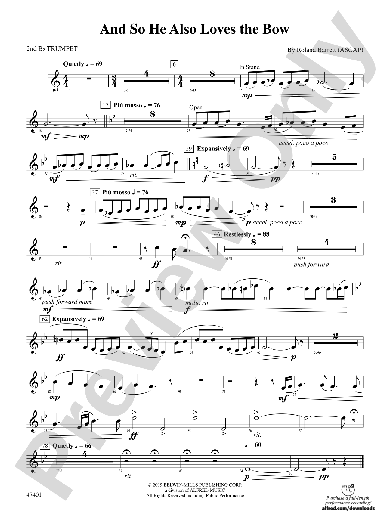 And So He Also Loves the Bow: 2nd B-flat Trumpet
