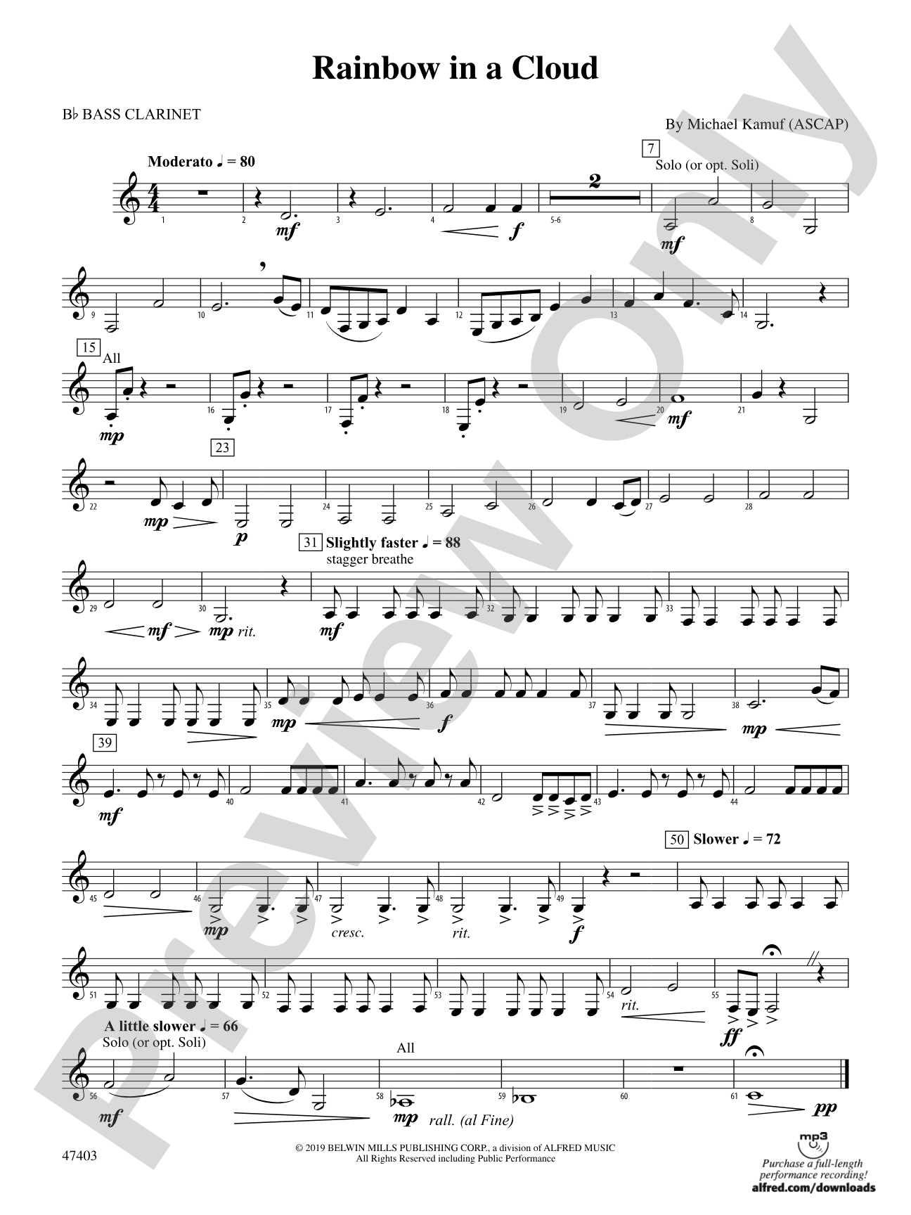 Rainbow in a Cloud: B-flat Bass Clarinet