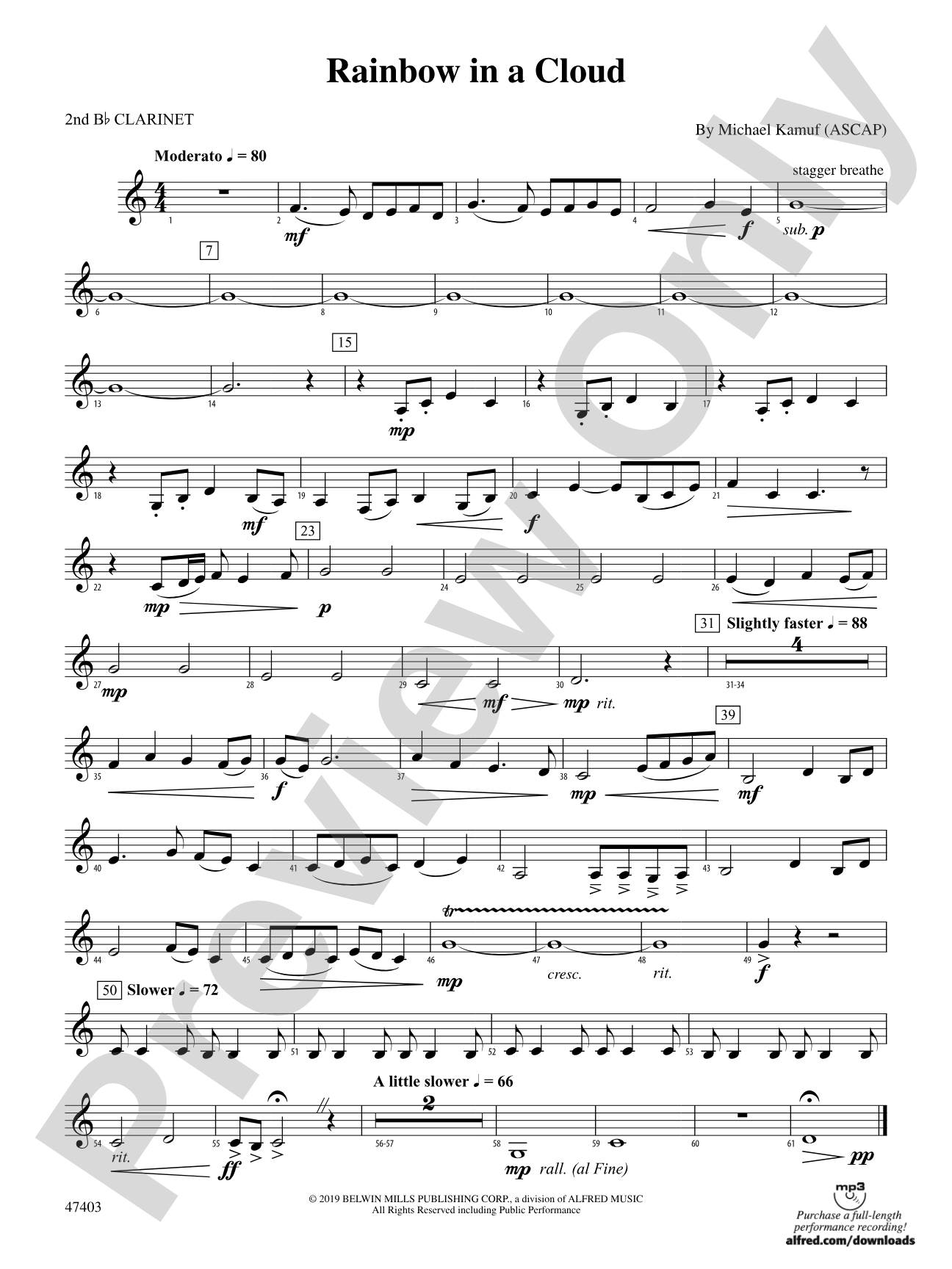 Rainbow in a Cloud: 2nd B-flat Clarinet
