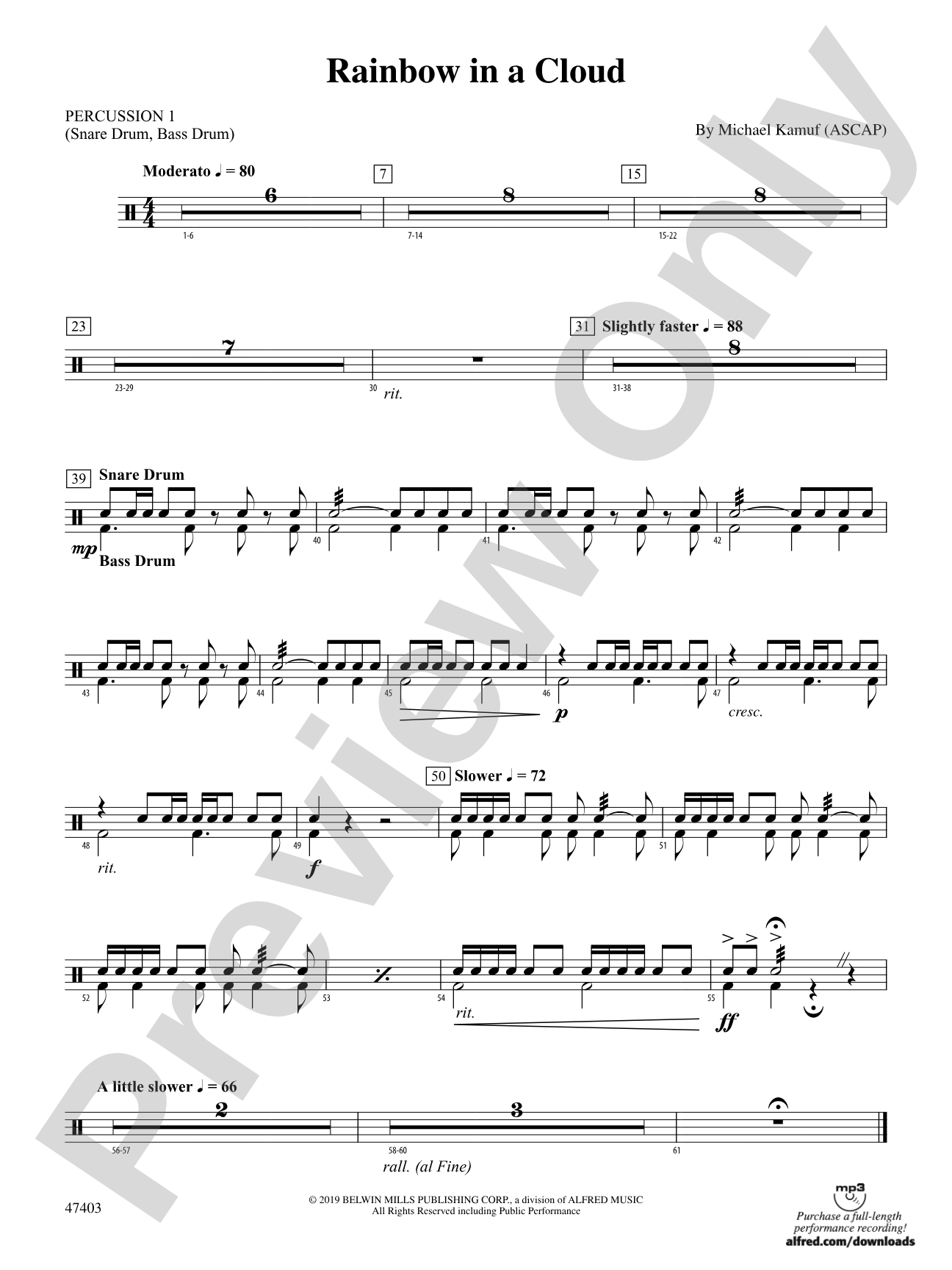 Rainbow in a Cloud: 1st Percussion