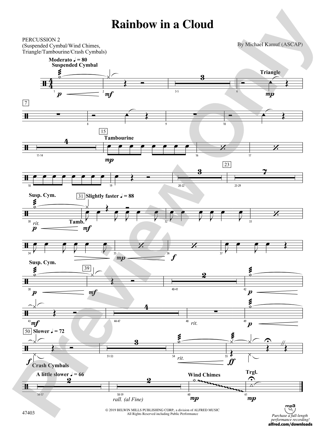 Rainbow in a Cloud: 2nd Percussion