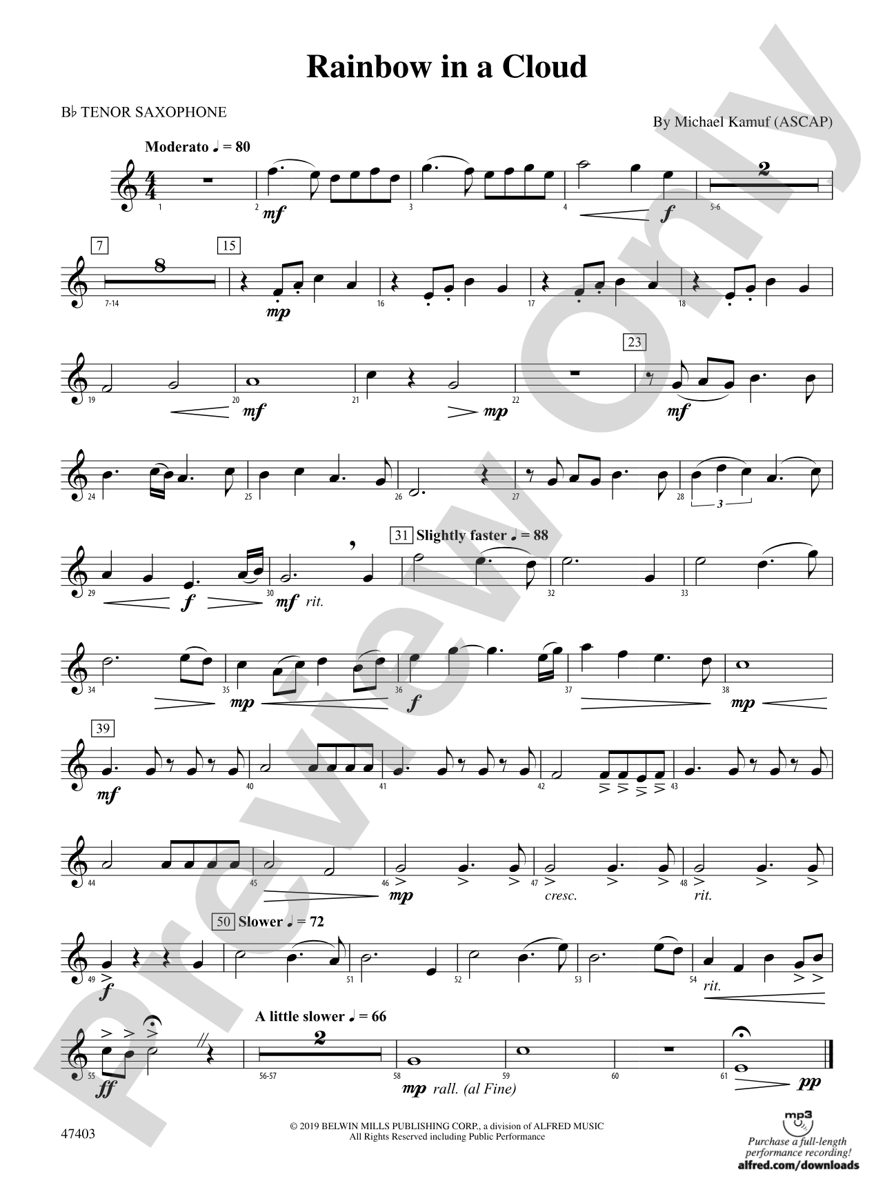 Rainbow in a Cloud: B-flat Tenor Saxophone