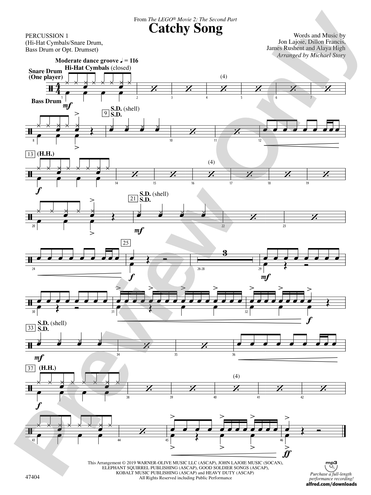 Catchy Song: 1st Percussion