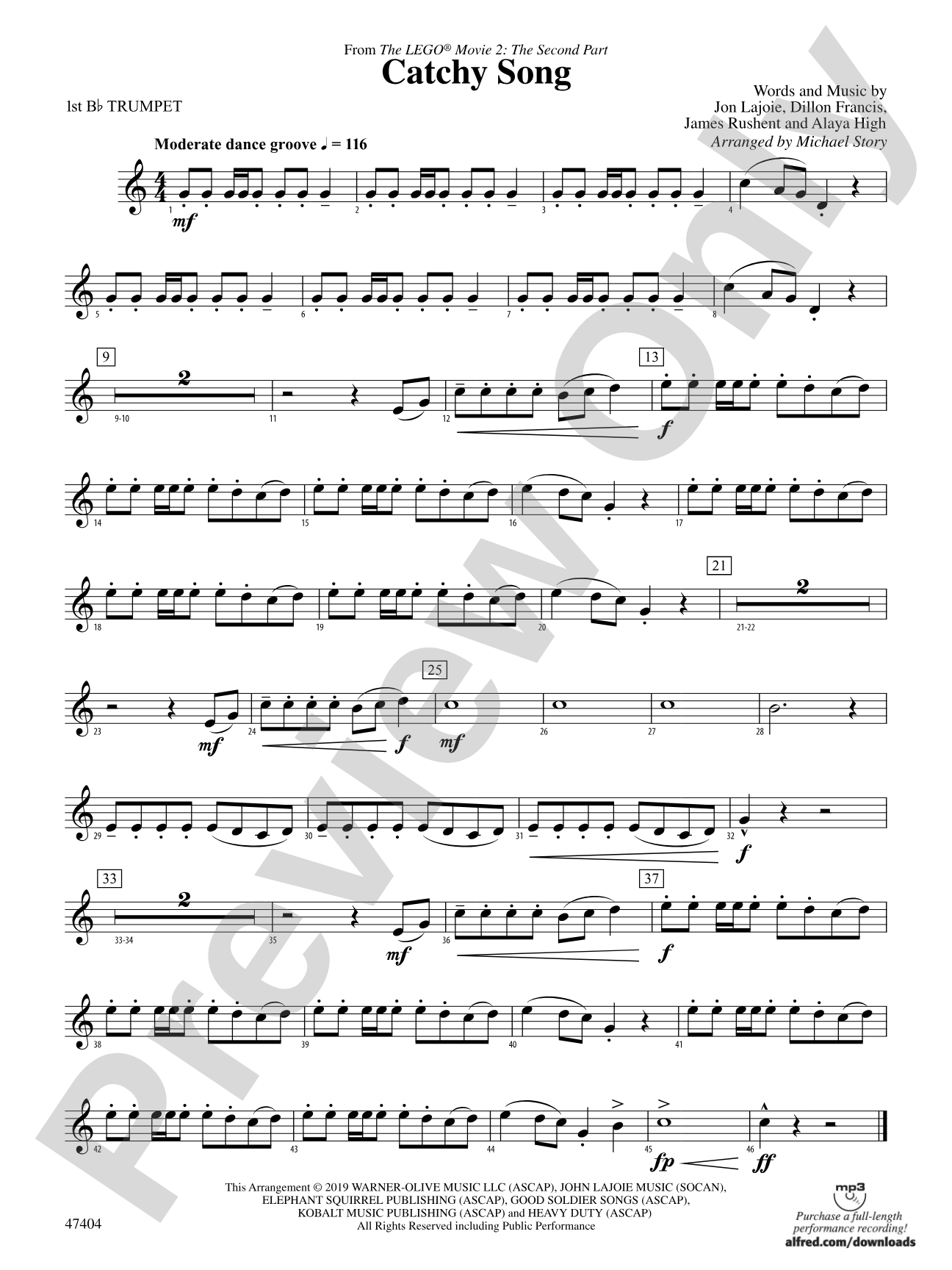 Catchy Song: 1st B-flat Trumpet
