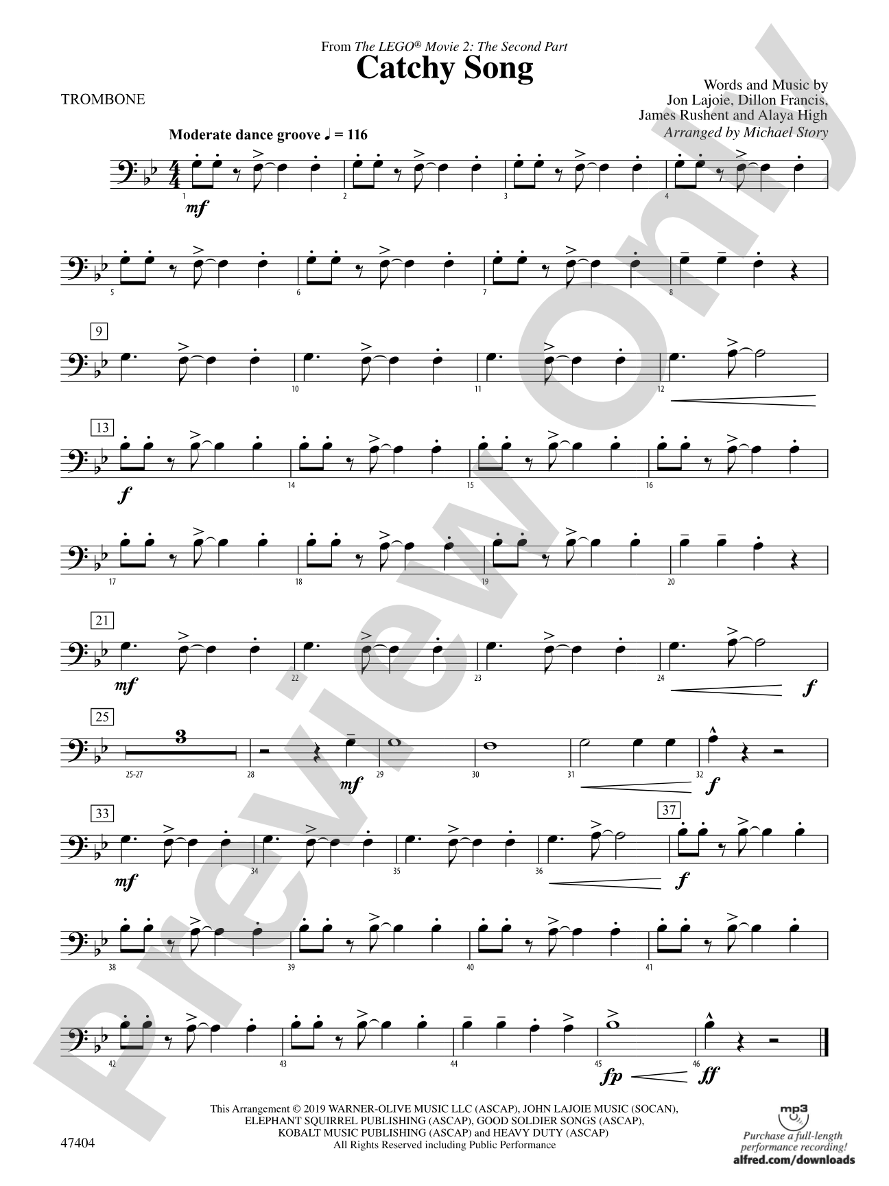 Catchy Song: 1st Trombone