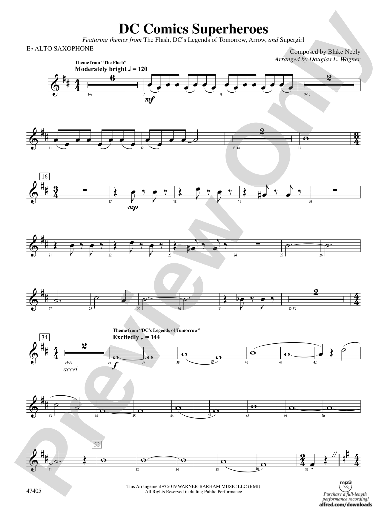 DC Comics Superheroes: E-flat Alto Saxophone