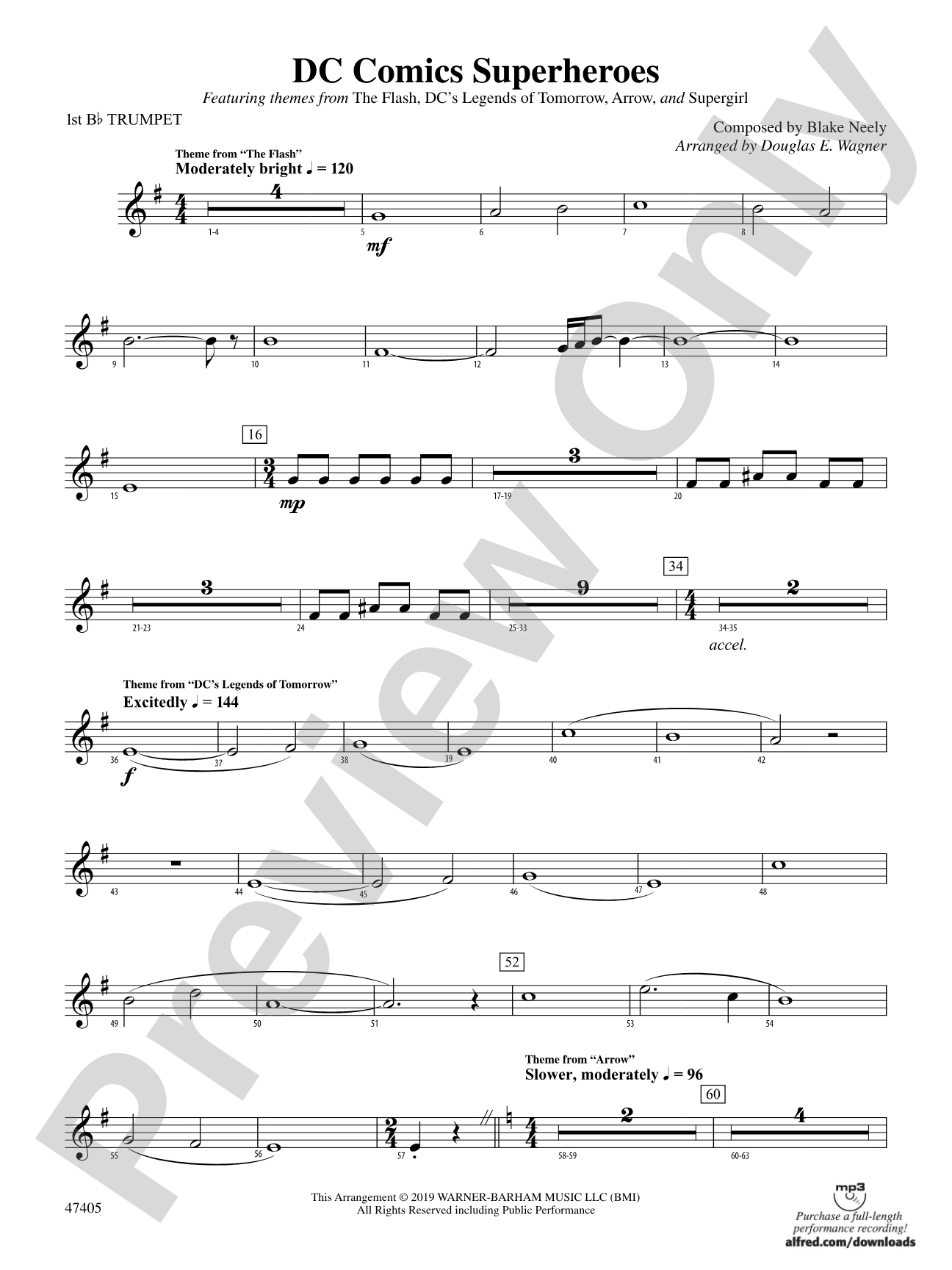 DC Comics Superheroes: 1st B-flat Trumpet