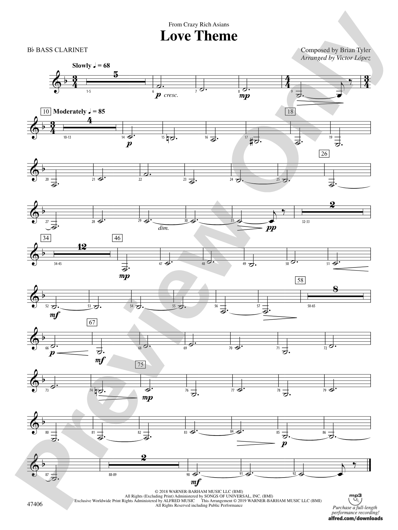 Love Theme: B-flat Bass Clarinet