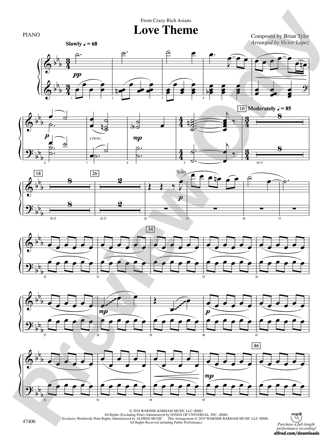 Love Theme: Piano Accompaniment