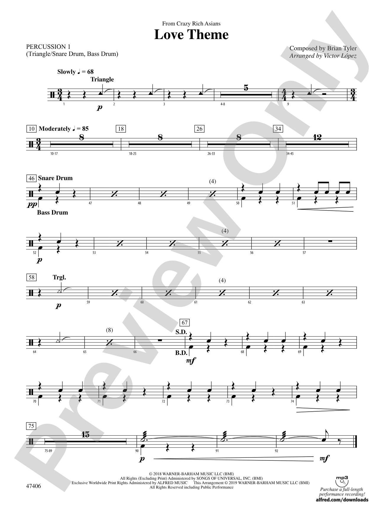 Love Theme: 1st Percussion