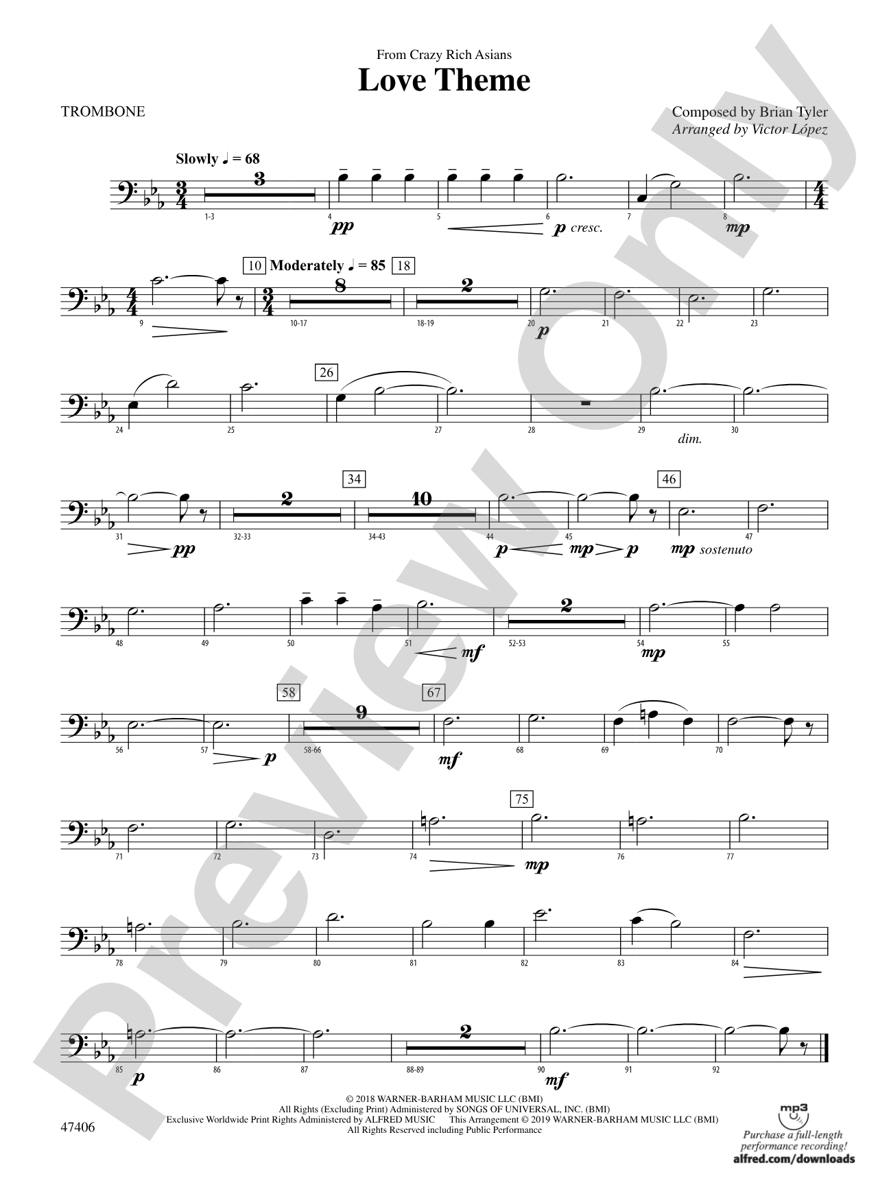 Love Theme: 1st Trombone