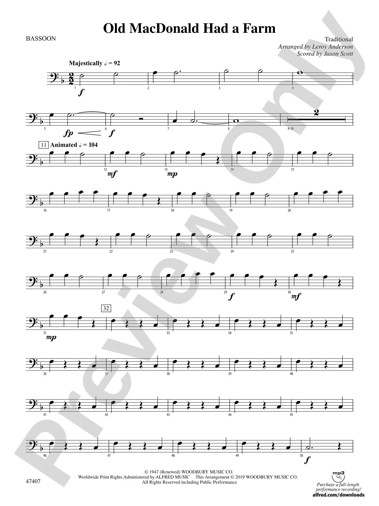 Old MacDonald Had a Farm: Bassoon