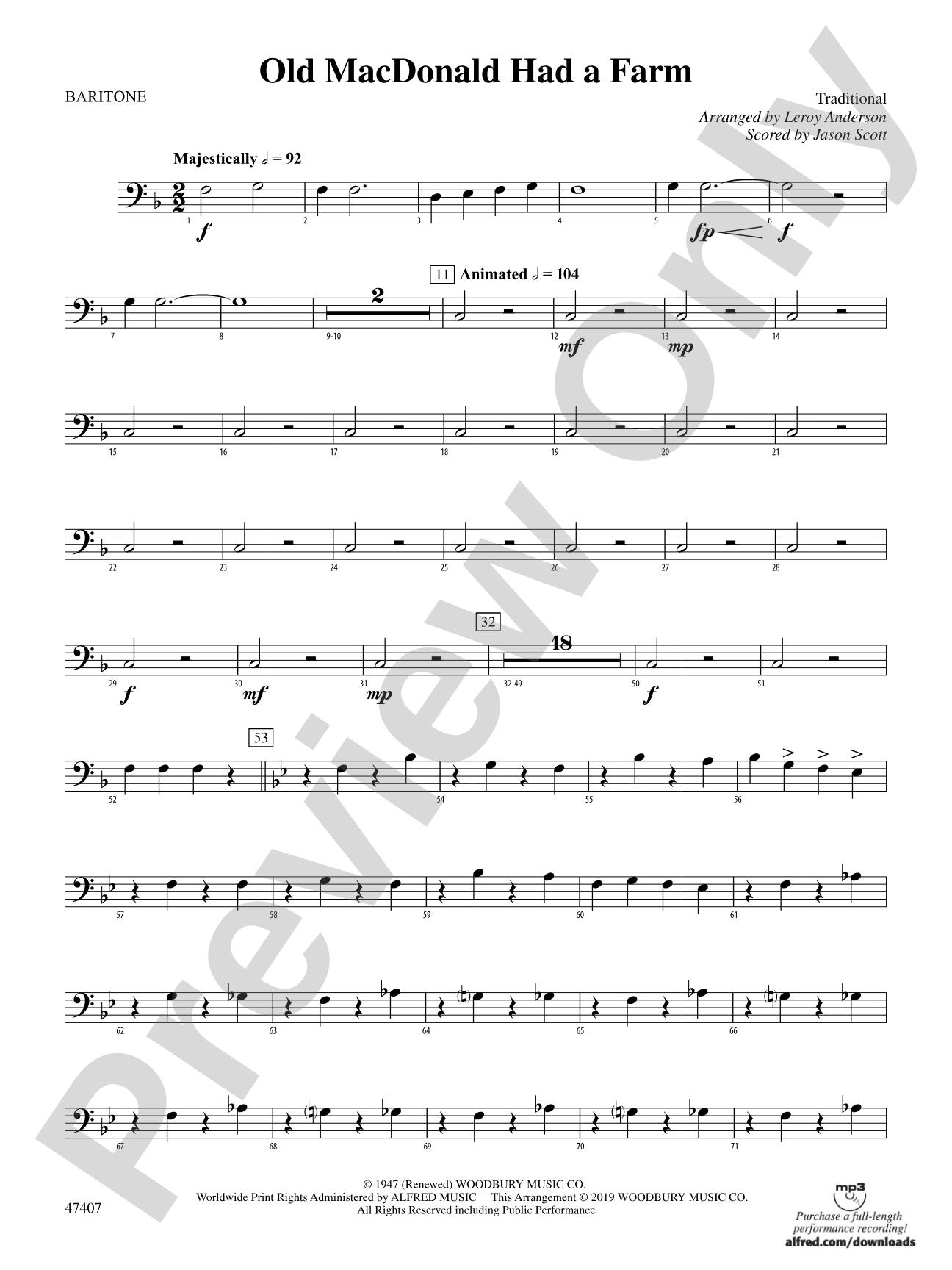 Old MacDonald Had a Farm: Baritone B.C.