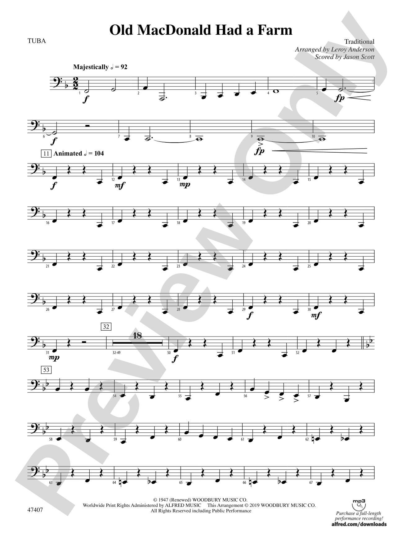 Old MacDonald Had a Farm: Tuba