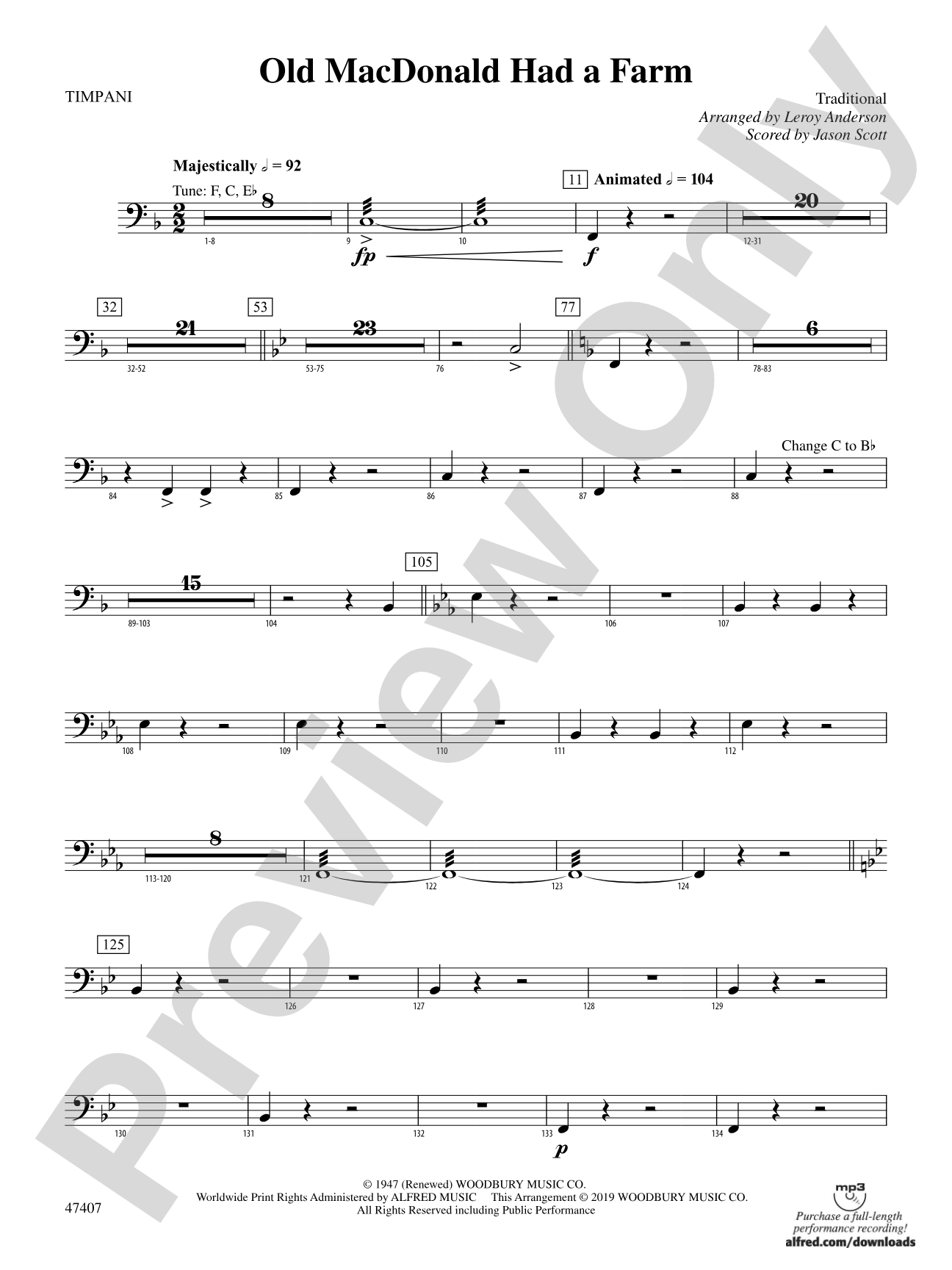 Old MacDonald Had a Farm: Timpani