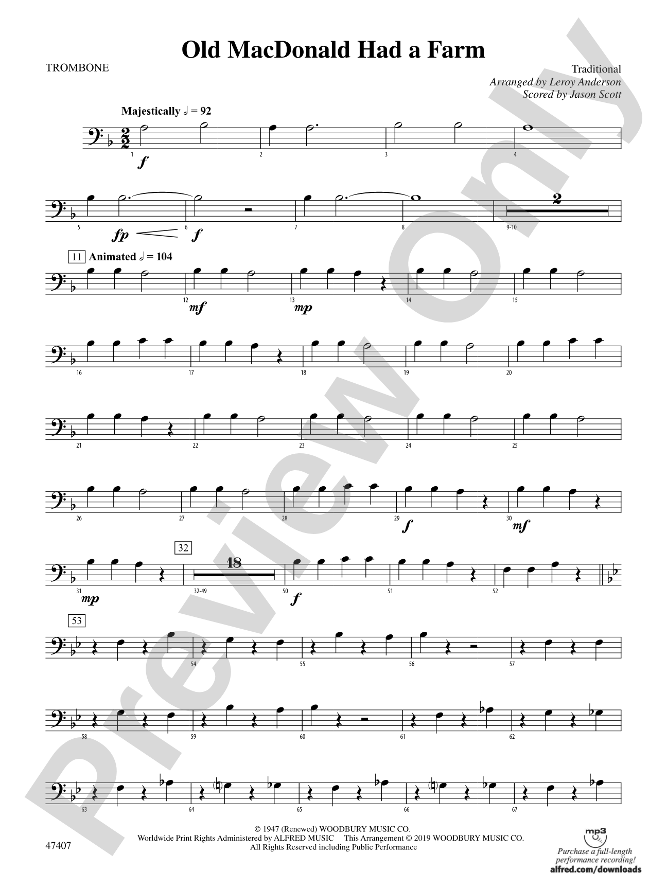 Old MacDonald Had a Farm: 1st Trombone