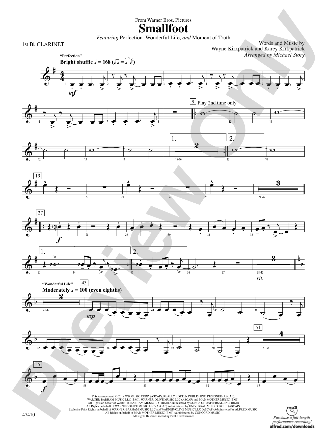 Smallfoot: 1st B-flat Clarinet