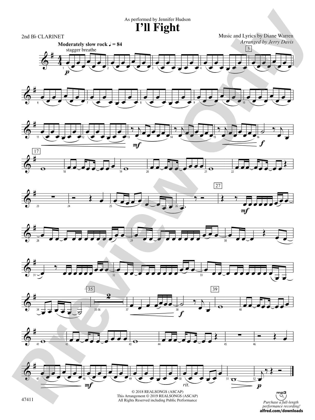 I'll Fight: 2nd B-flat Clarinet