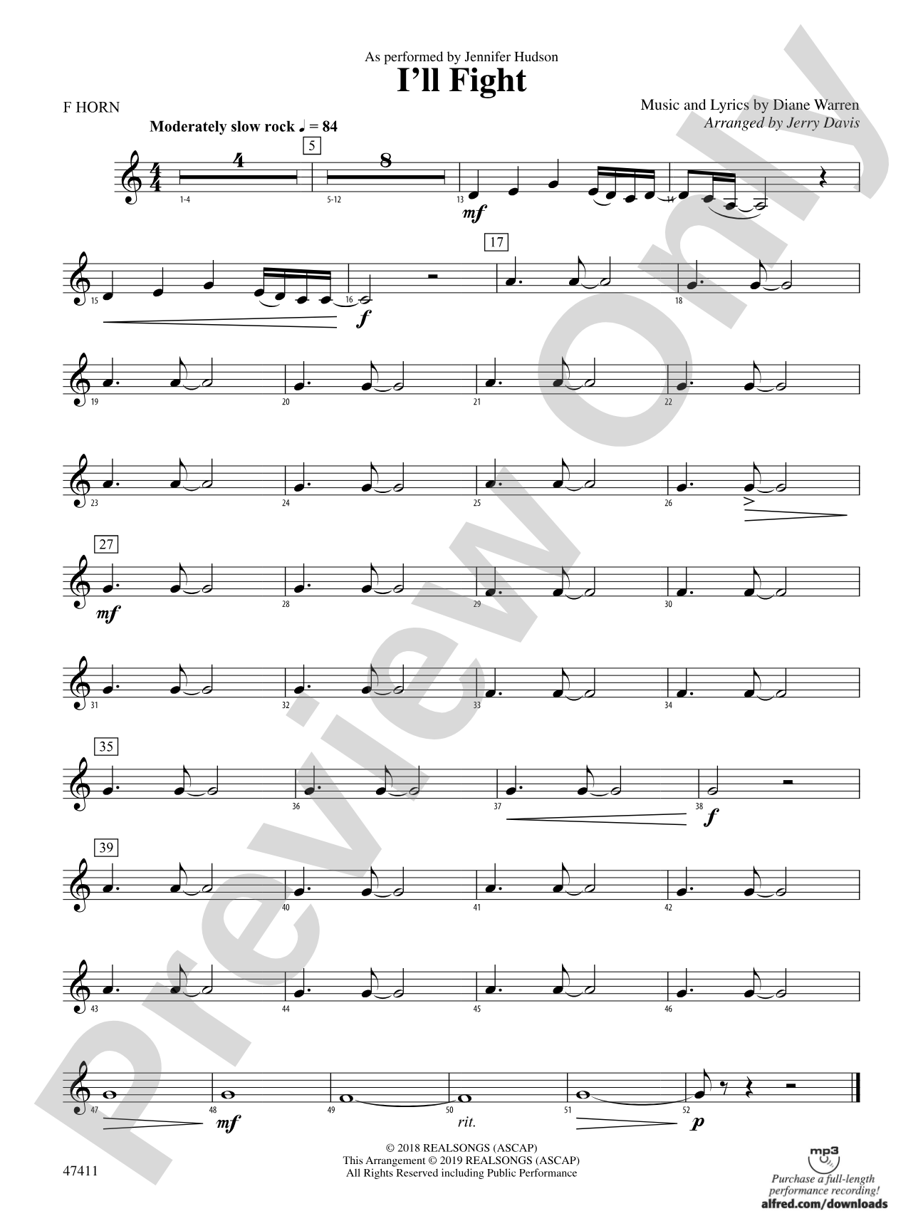 I'll Fight: 1st F Horn