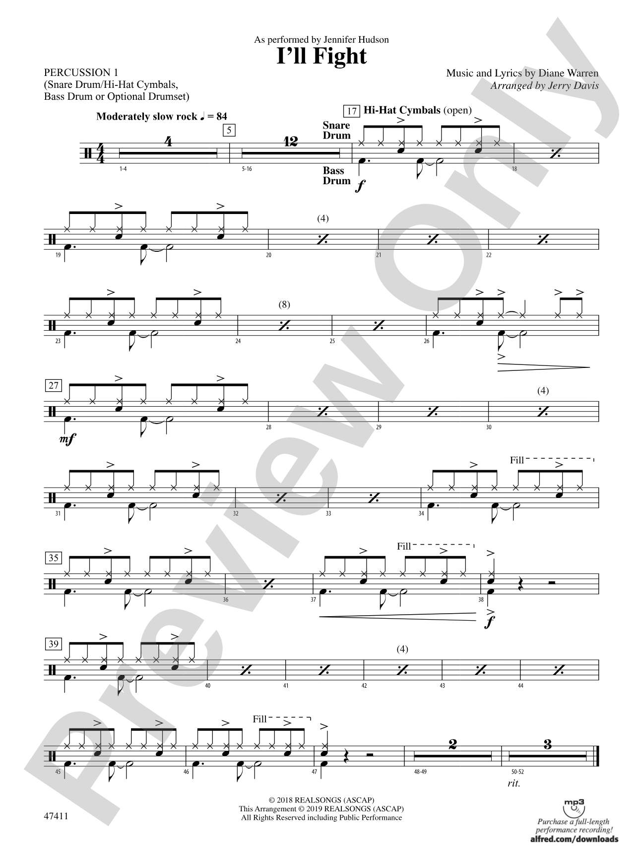 I'll Fight: 1st Percussion