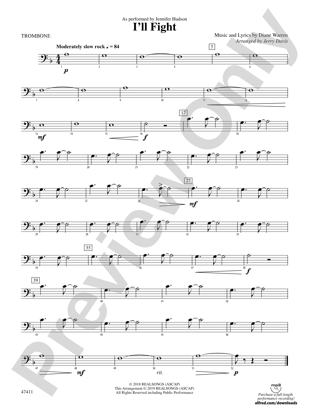 I'll Fight: 1st Trombone