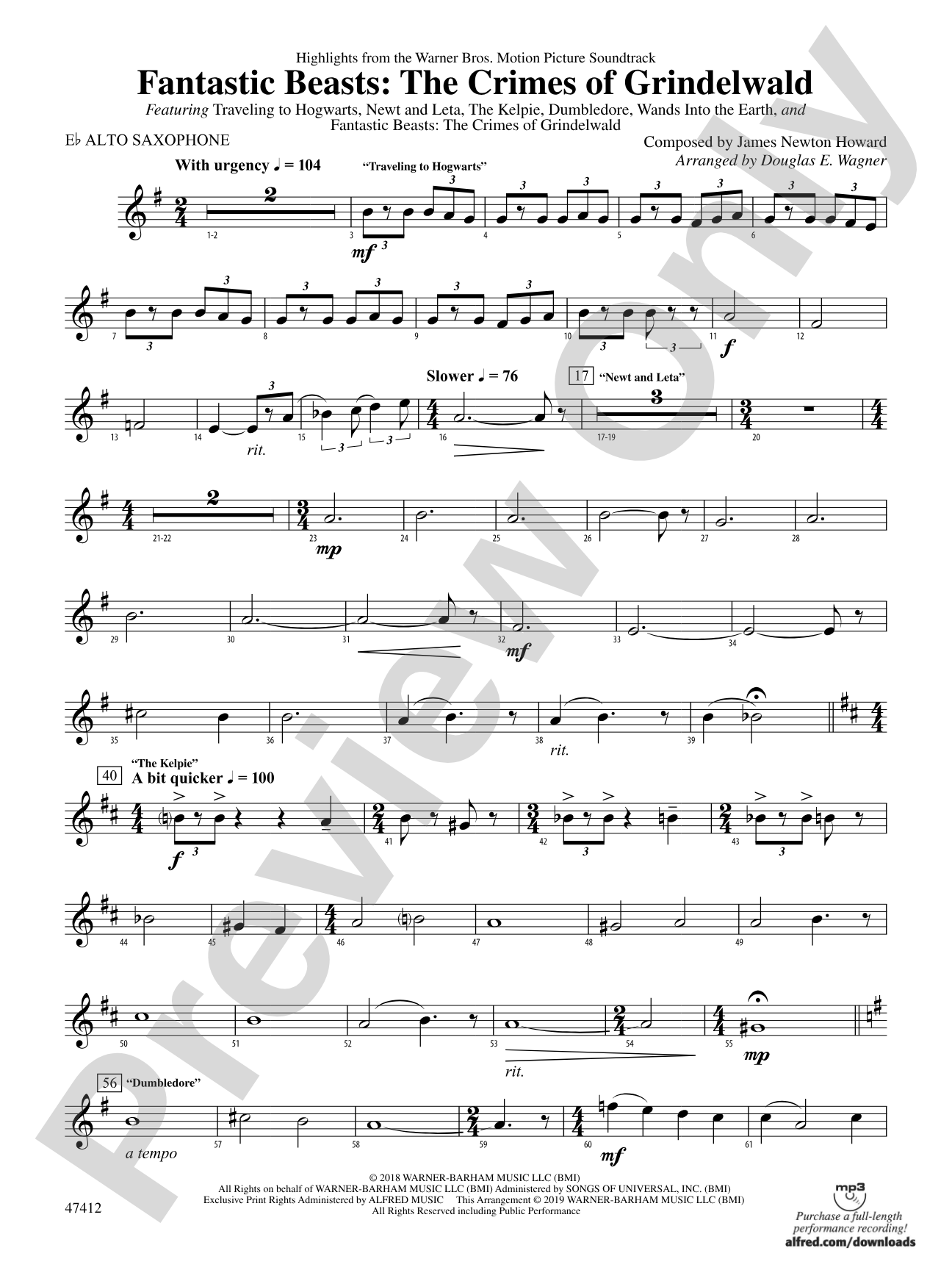 Fantastic Beasts: The Crimes of Grindelwald: E-flat Alto Saxophone