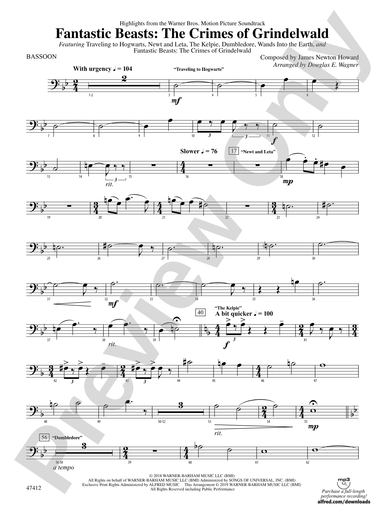 Fantastic Beasts: The Crimes of Grindelwald: Bassoon