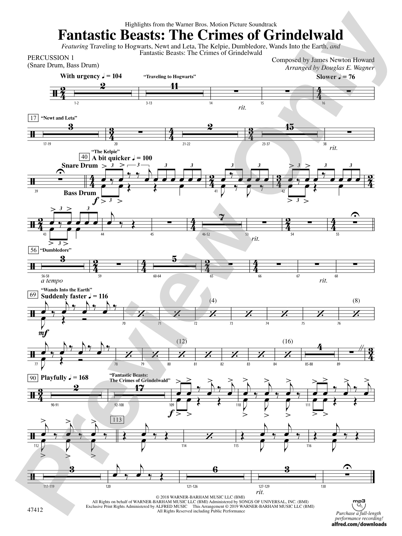 Fantastic Beasts: The Crimes of Grindelwald: 1st Percussion