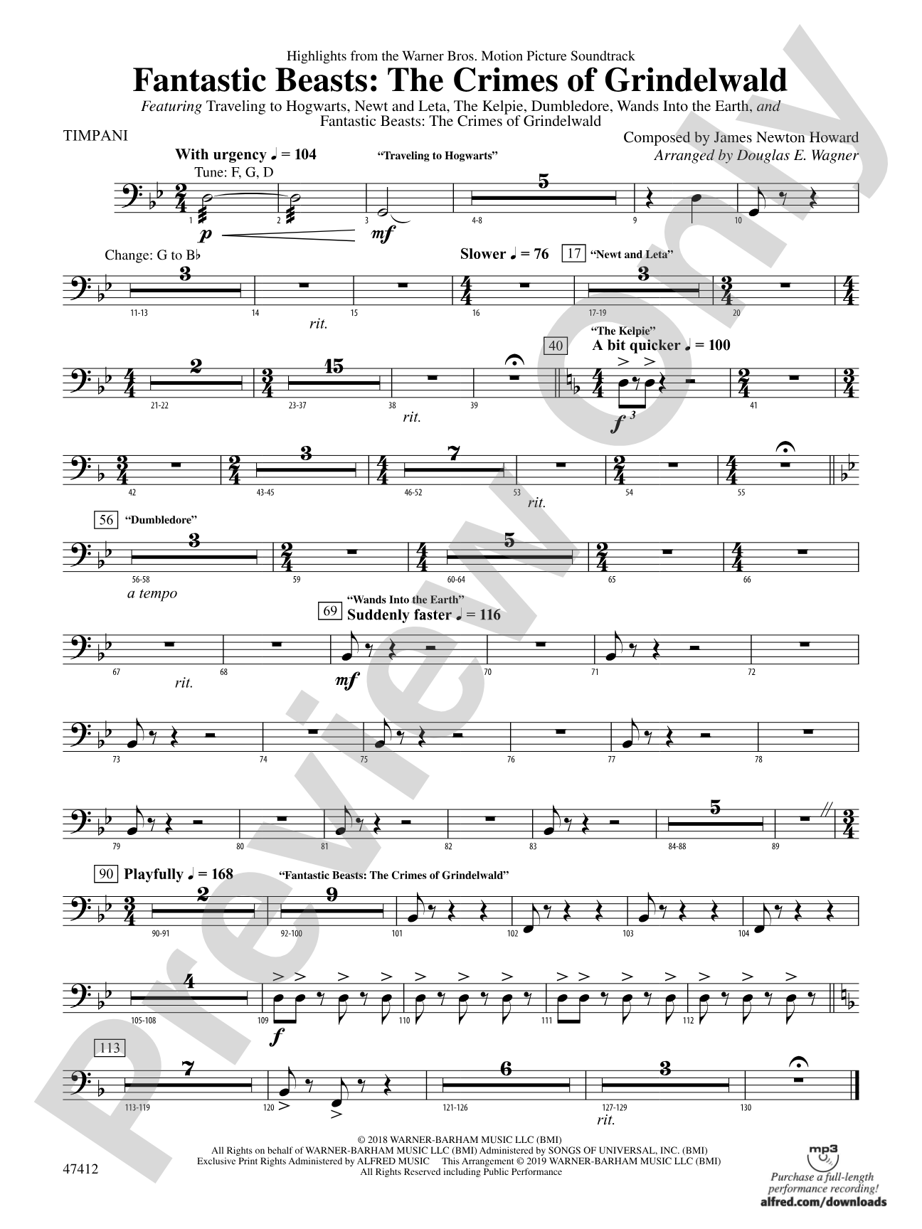 Fantastic Beasts: The Crimes of Grindelwald: Timpani