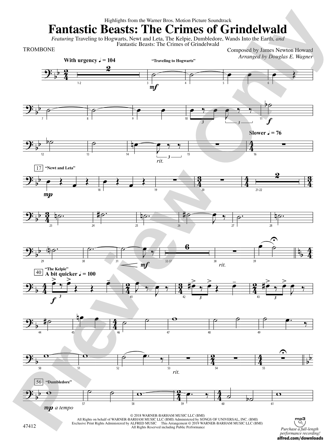 Fantastic Beasts: The Crimes of Grindelwald: 1st Trombone