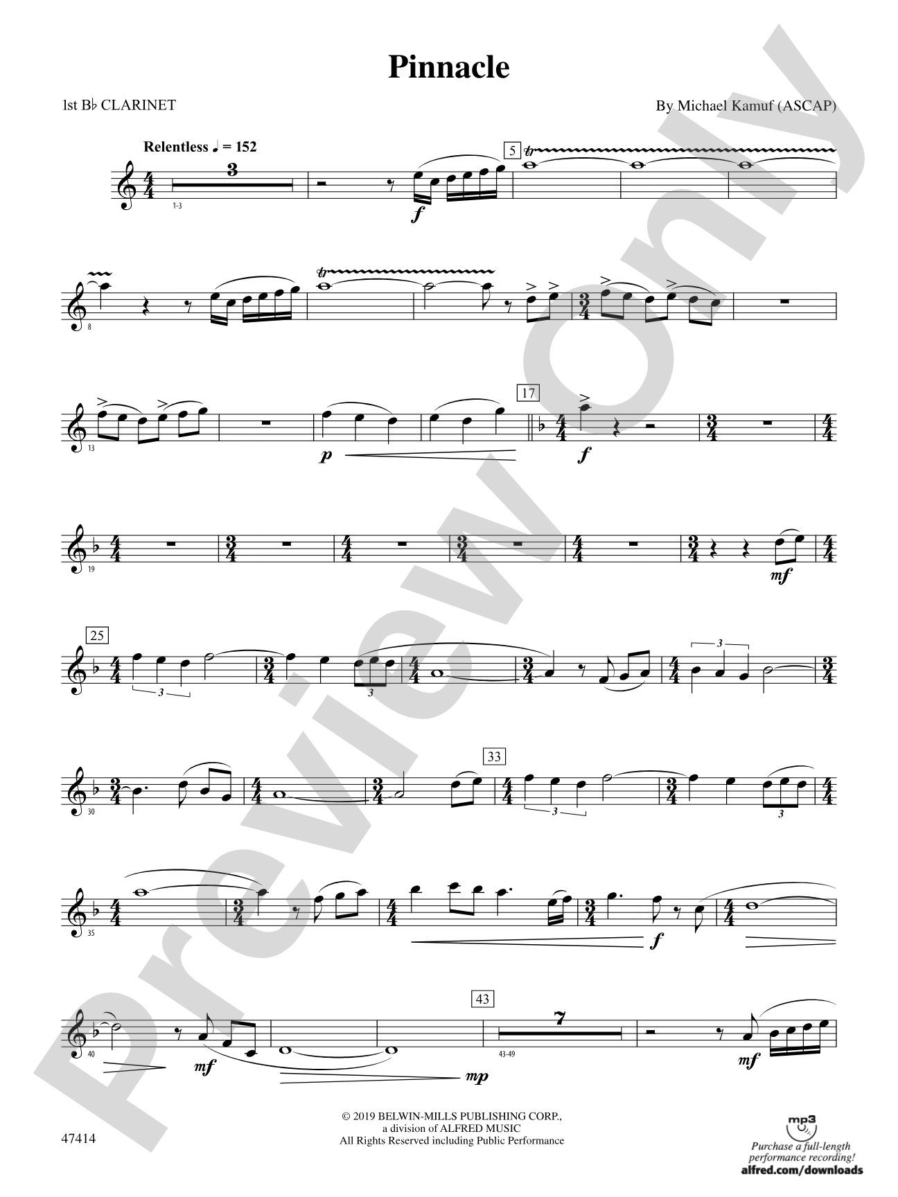 Pinnacle: 1st B-flat Clarinet