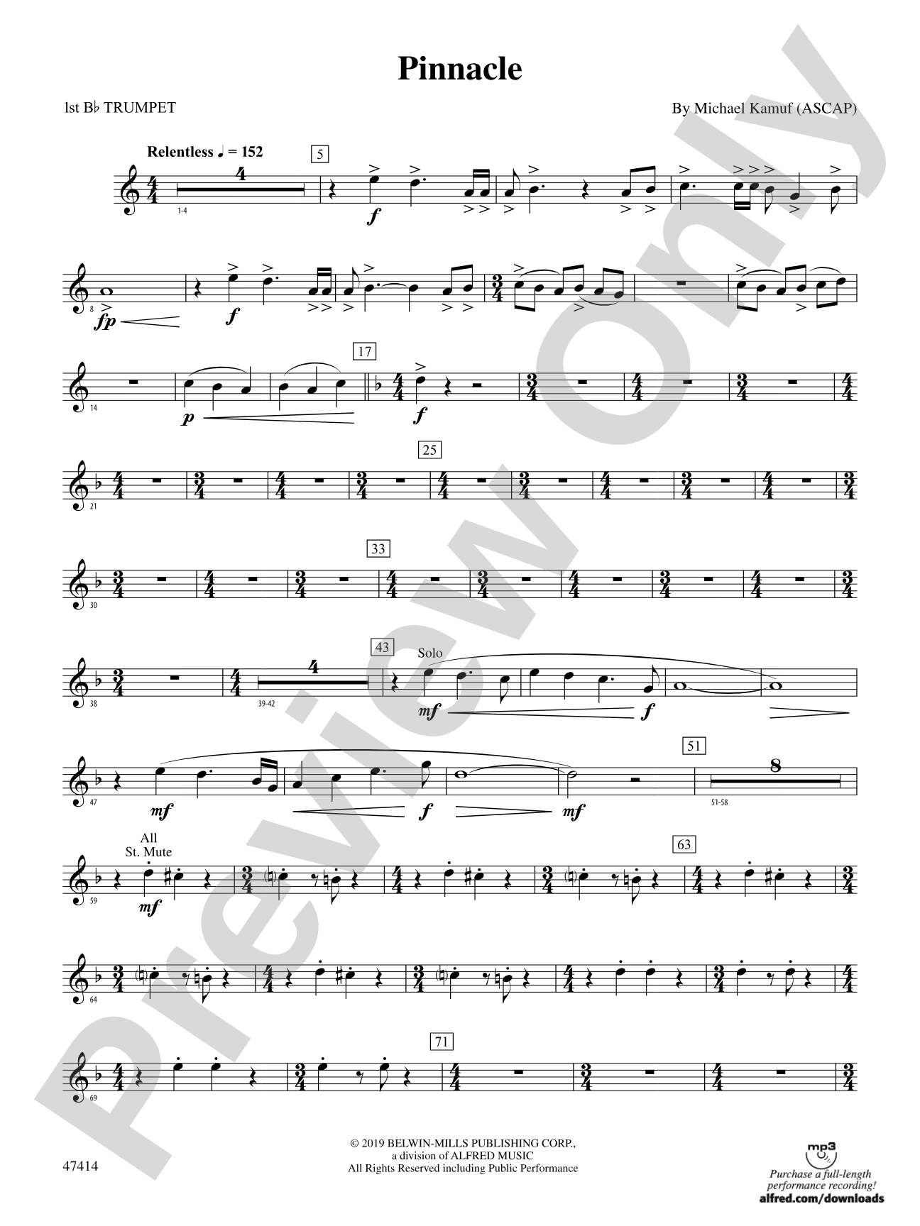 Pinnacle: 1st B-flat Trumpet
