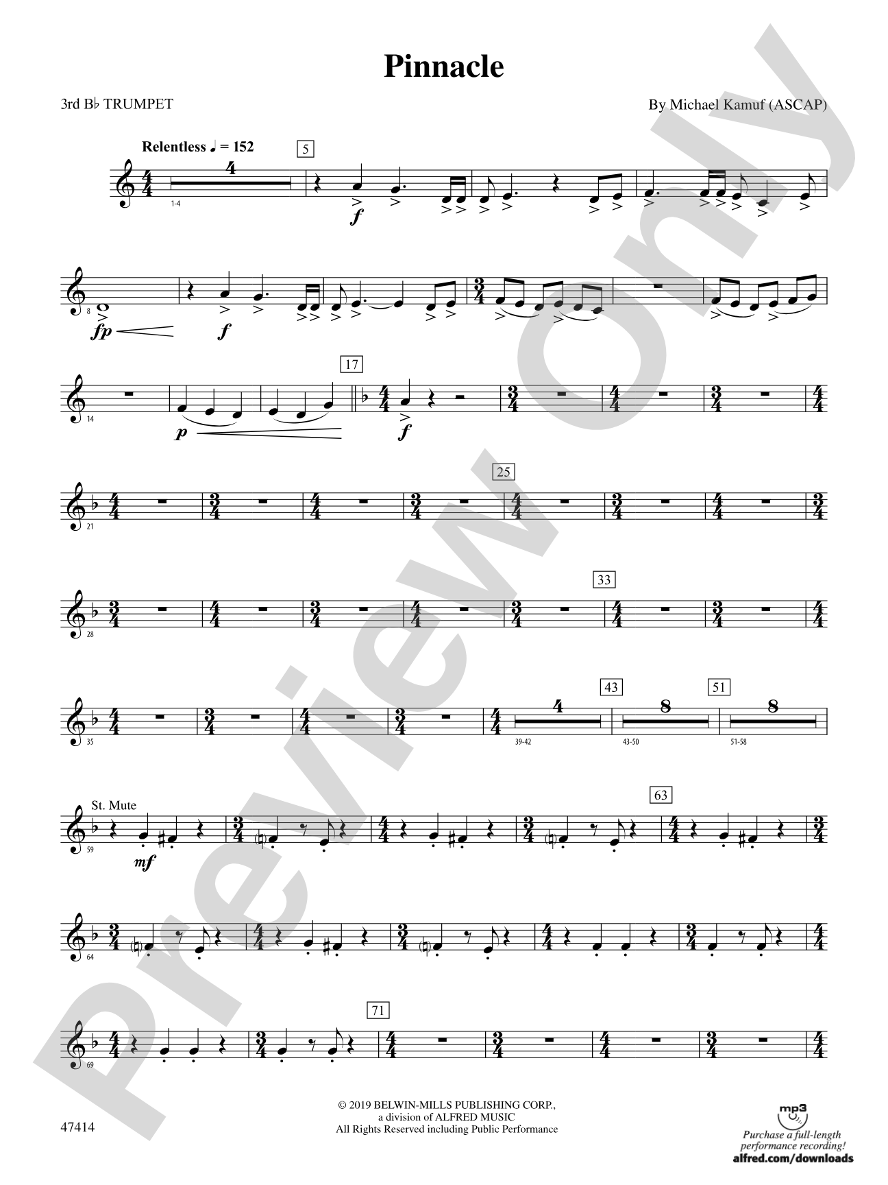 Pinnacle: 3rd B-flat Trumpet