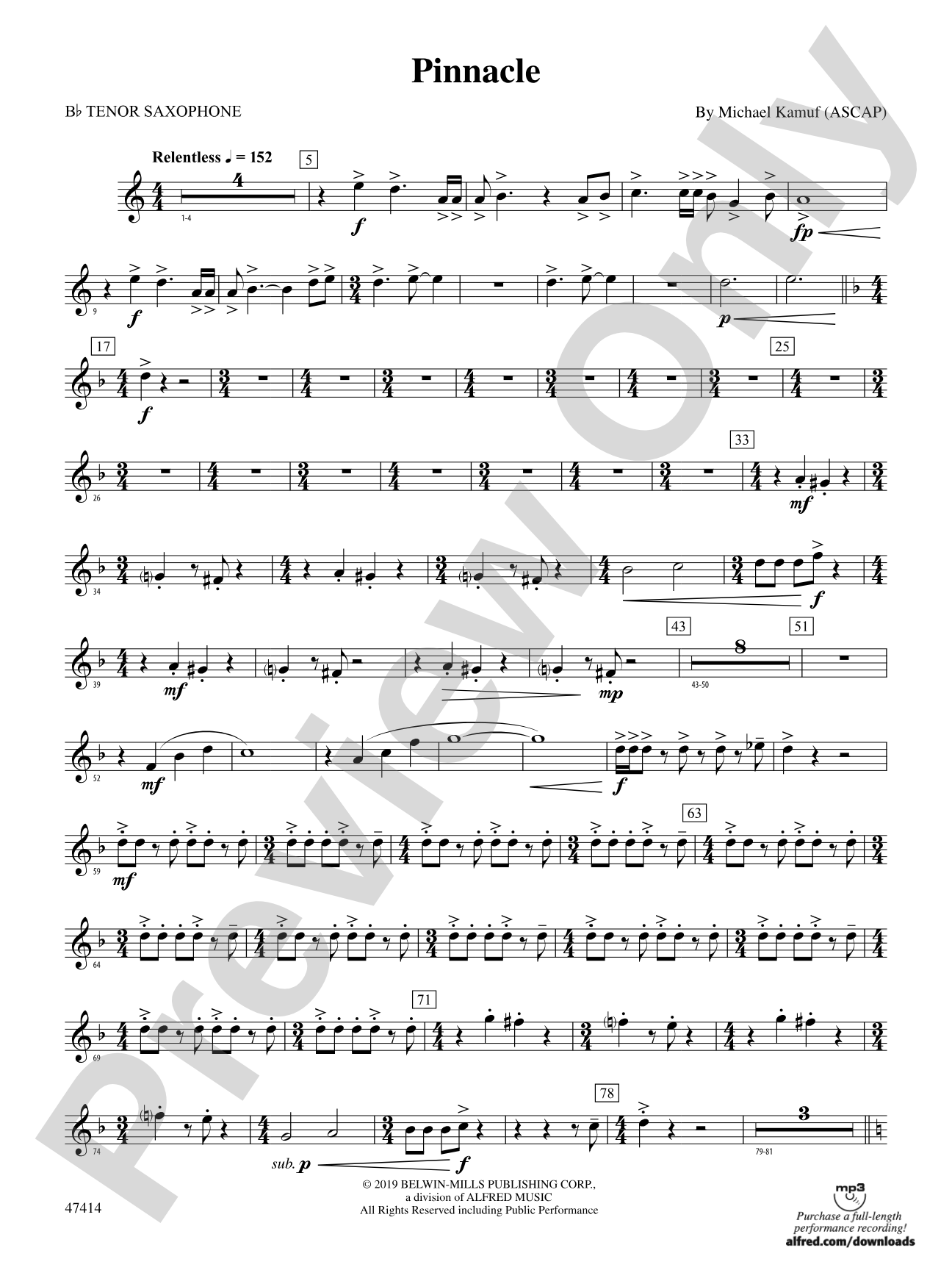 Pinnacle: B-flat Tenor Saxophone