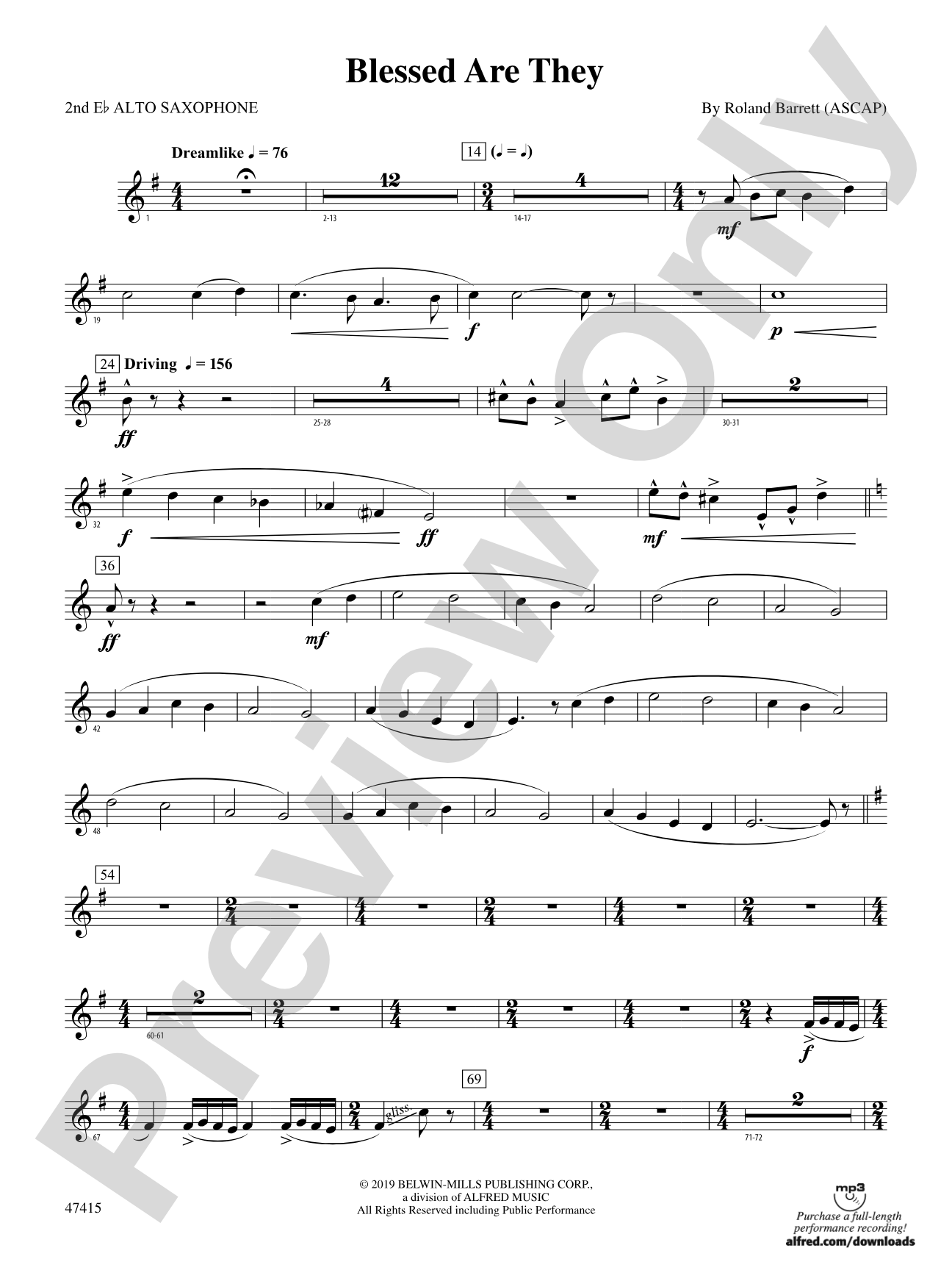 Blessed Are They: 2nd E-flat Alto Saxophone