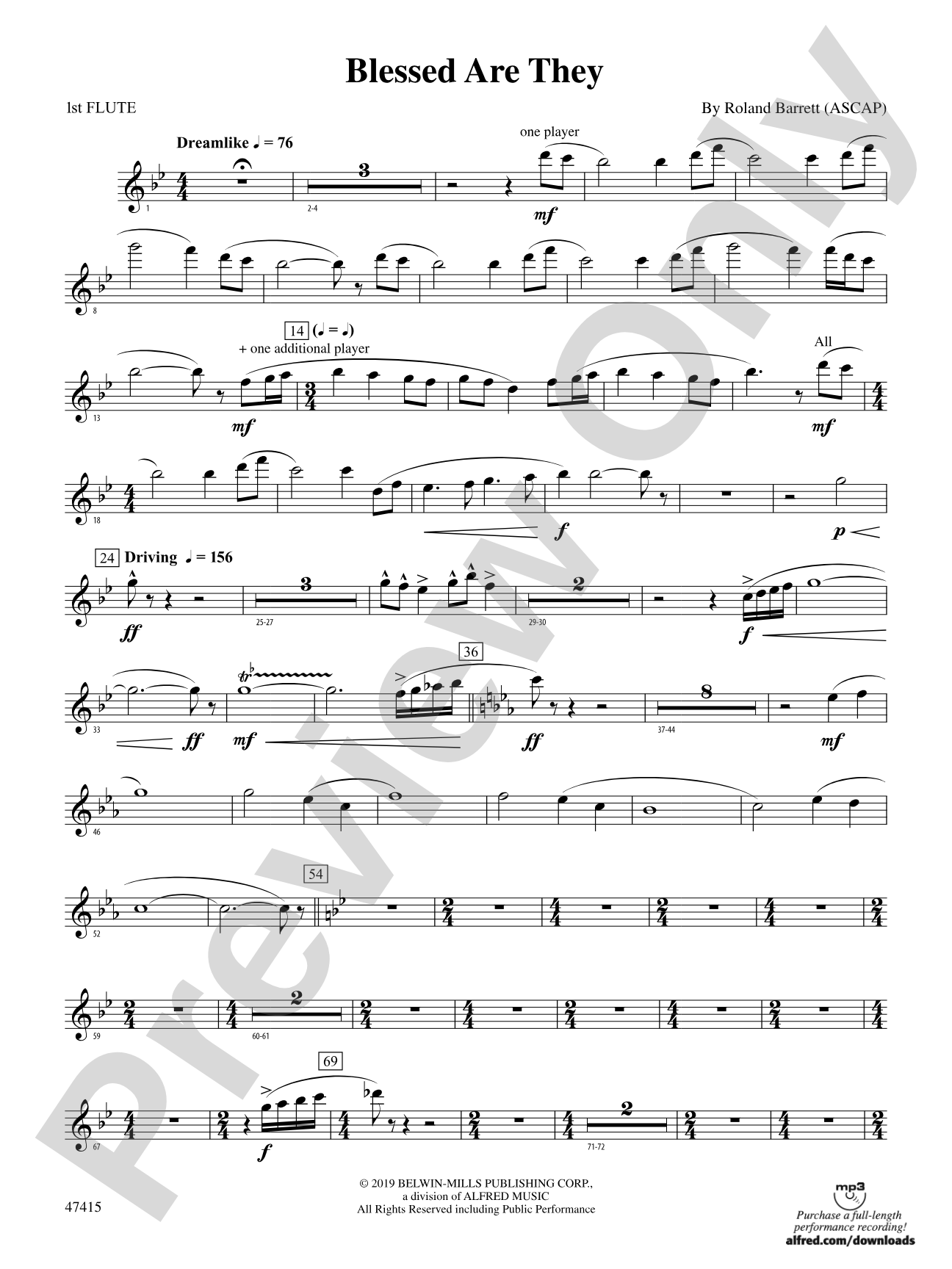 Blessed Are They: Flute