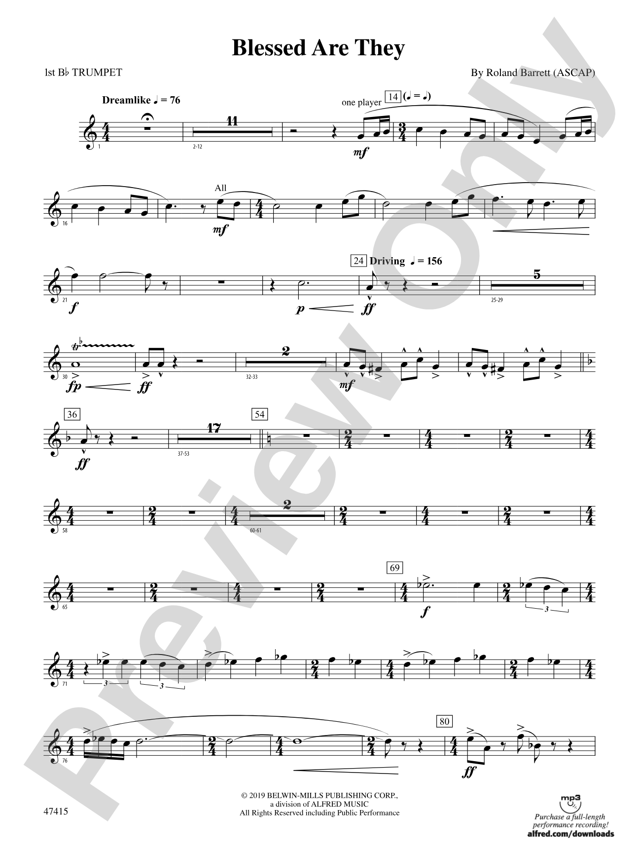 Blessed Are They: 1st B-flat Trumpet