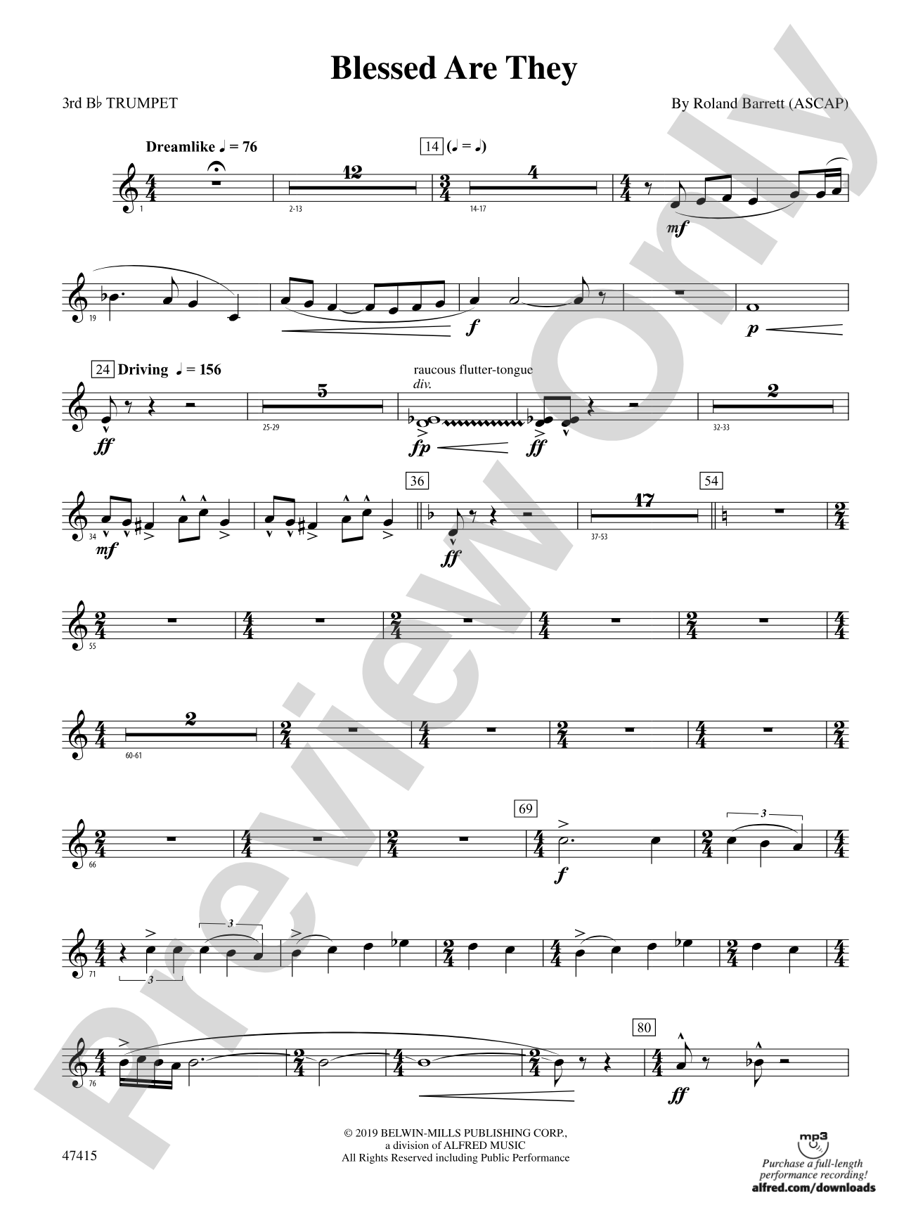 Blessed Are They: 3rd B-flat Trumpet