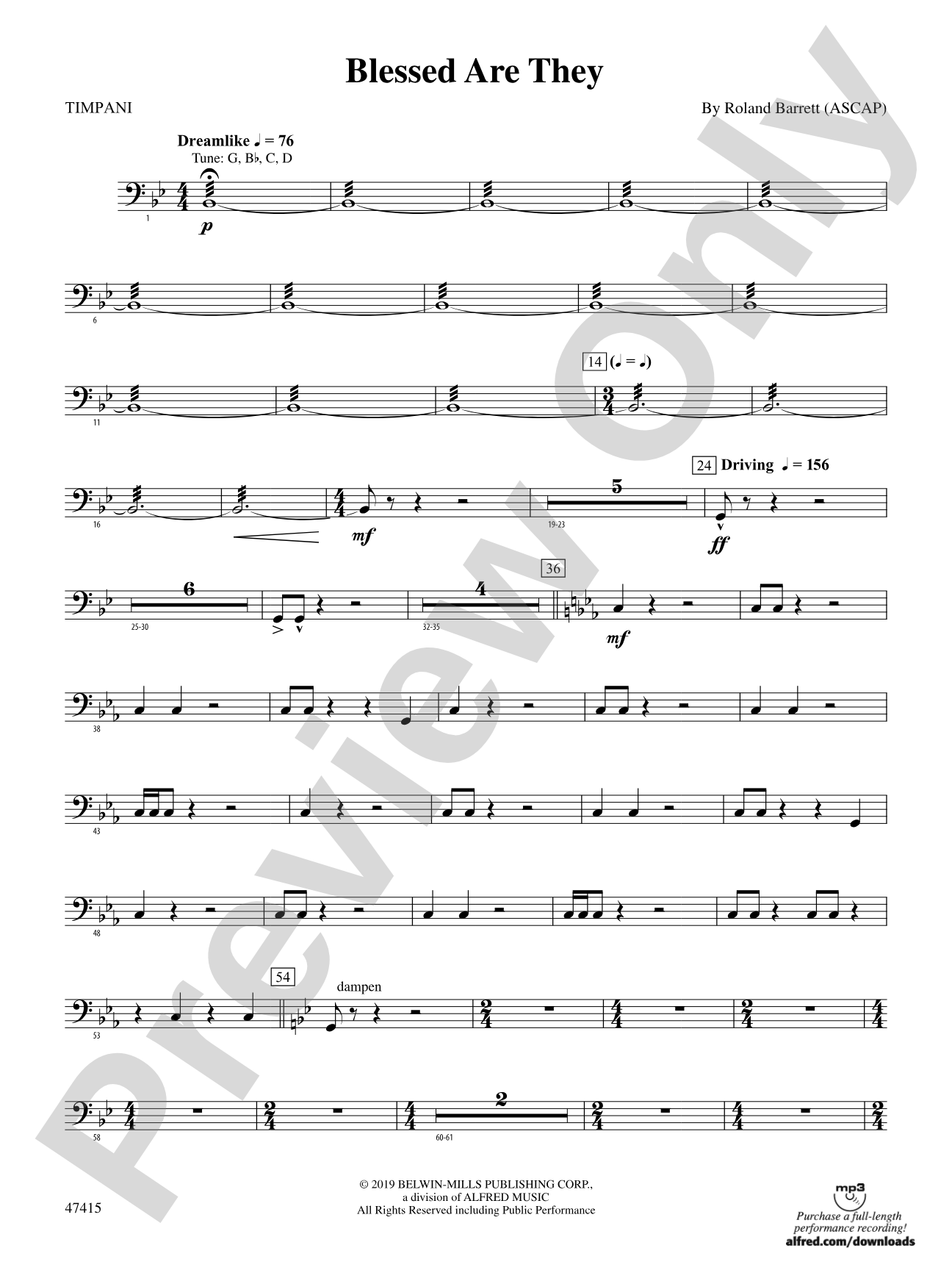 Blessed Are They: Timpani