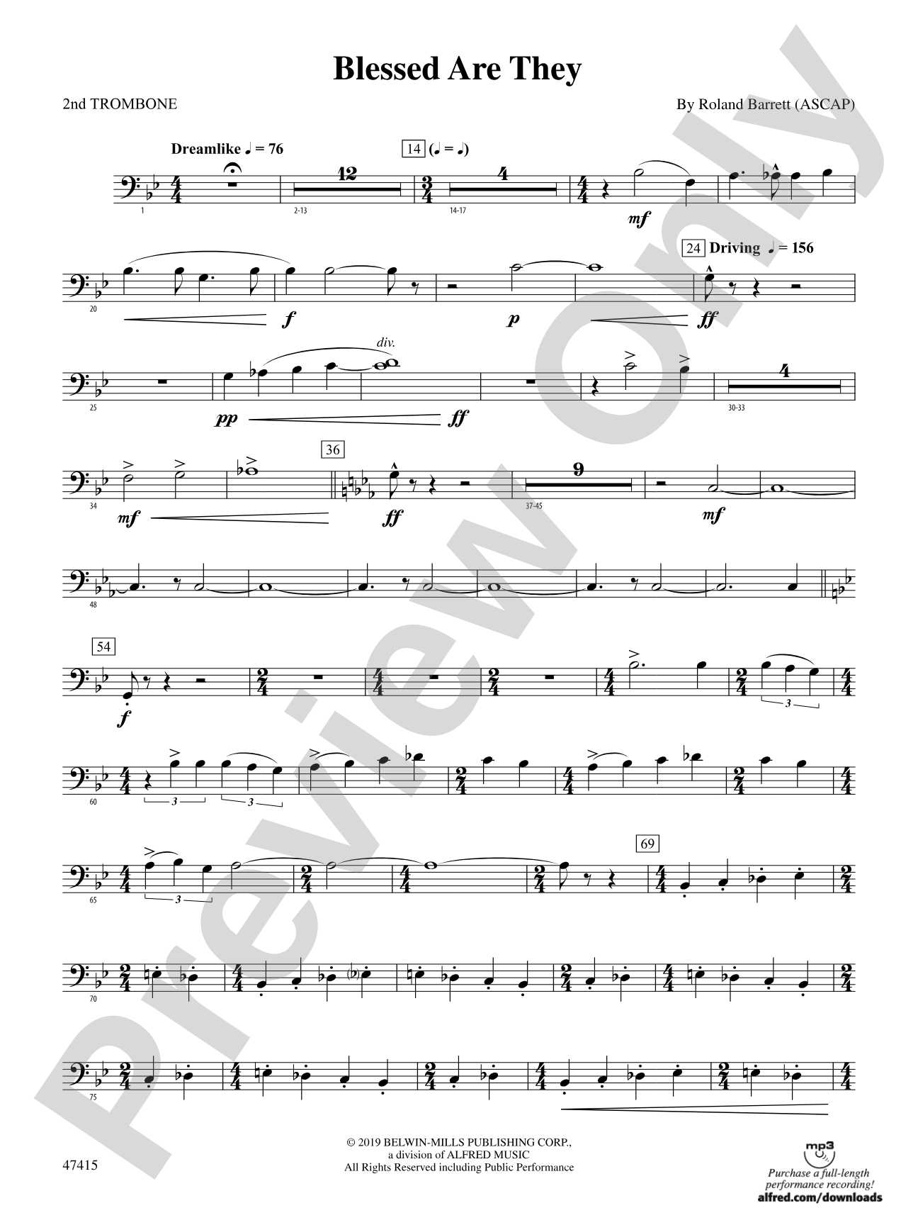 Blessed Are They: 2nd Trombone